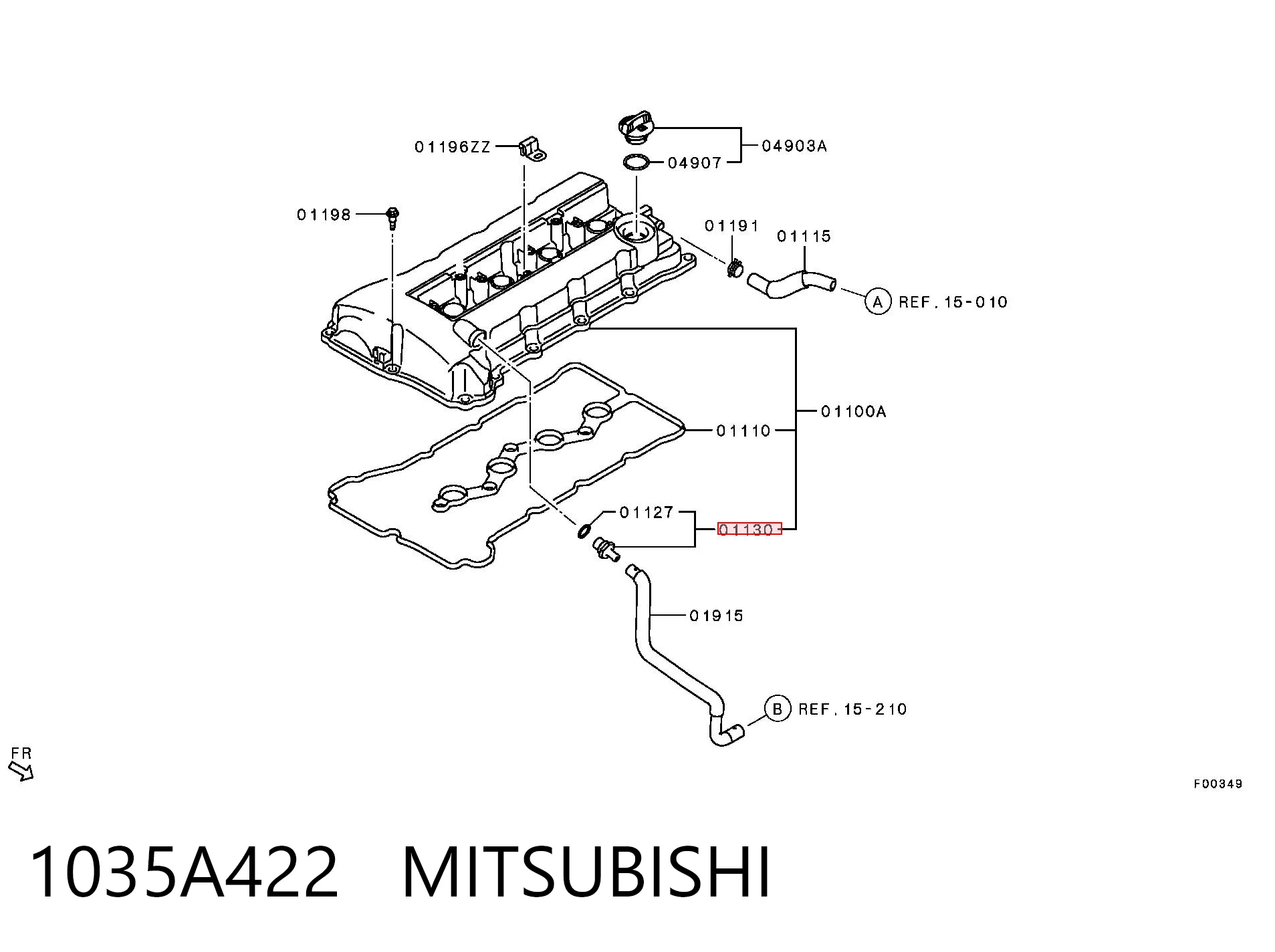 1035A422 Mitsubishi Válvula de ventilación del cárter