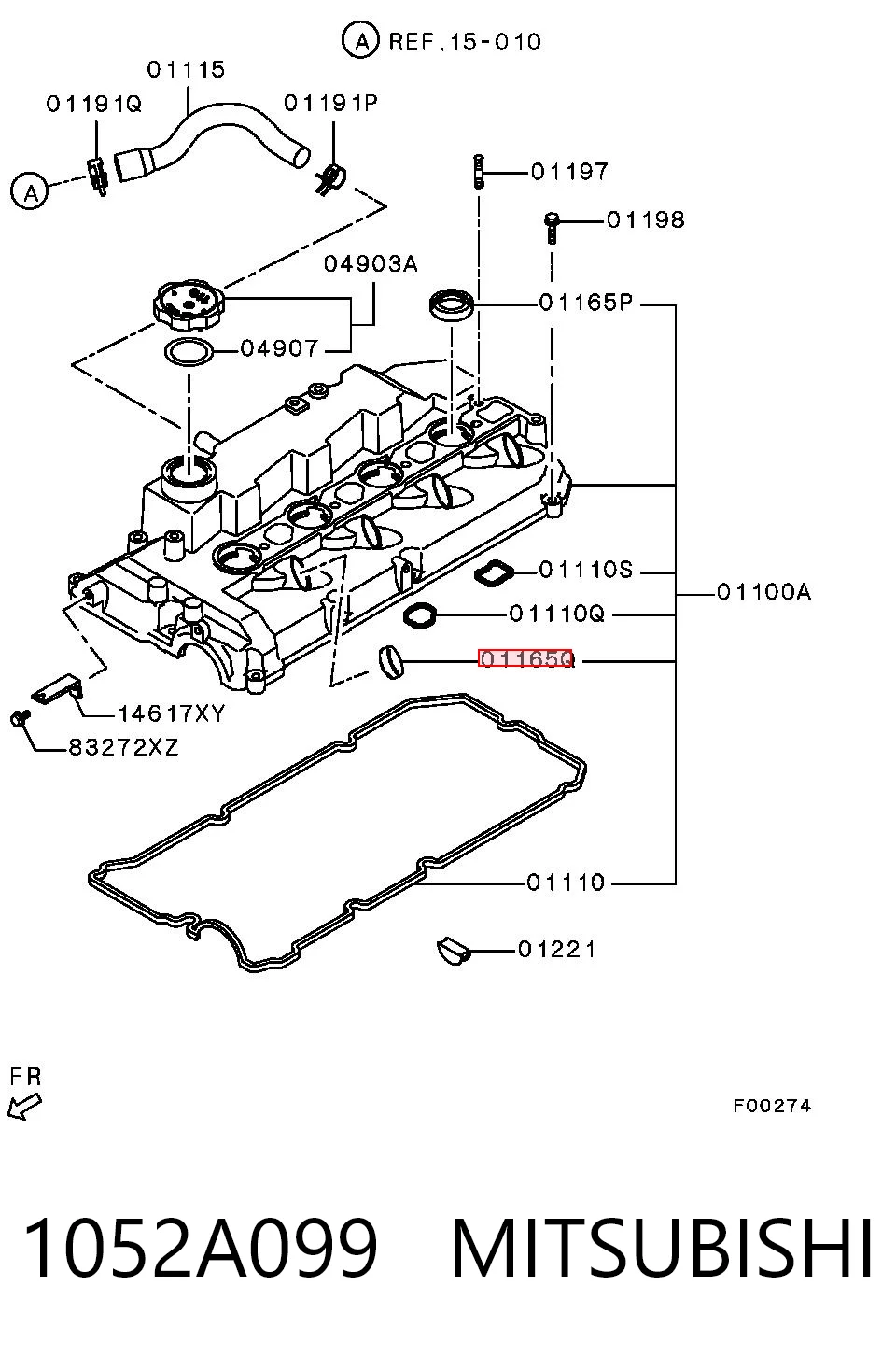 1052A099 Mitsubishi Anillo de sellado del pozo de la bujía
