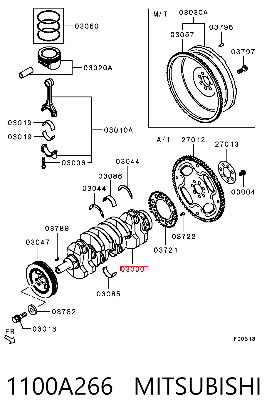 1100A266 Mitsubishi Cigüeñal