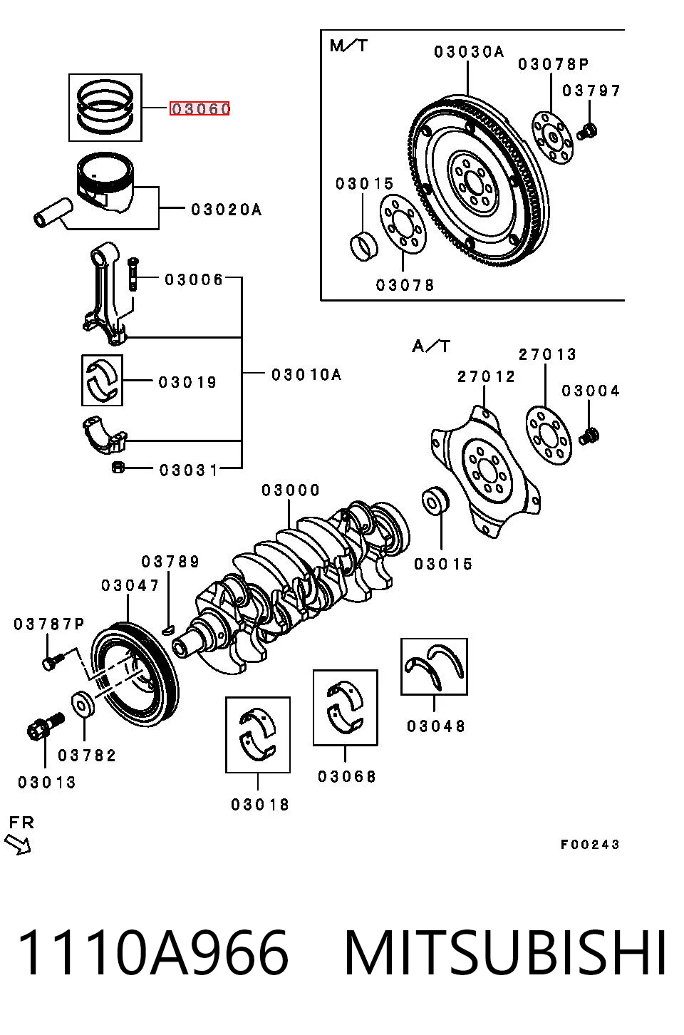 S1110A966 BYD Juego de anillos de pistón para 1 cilindro, STD