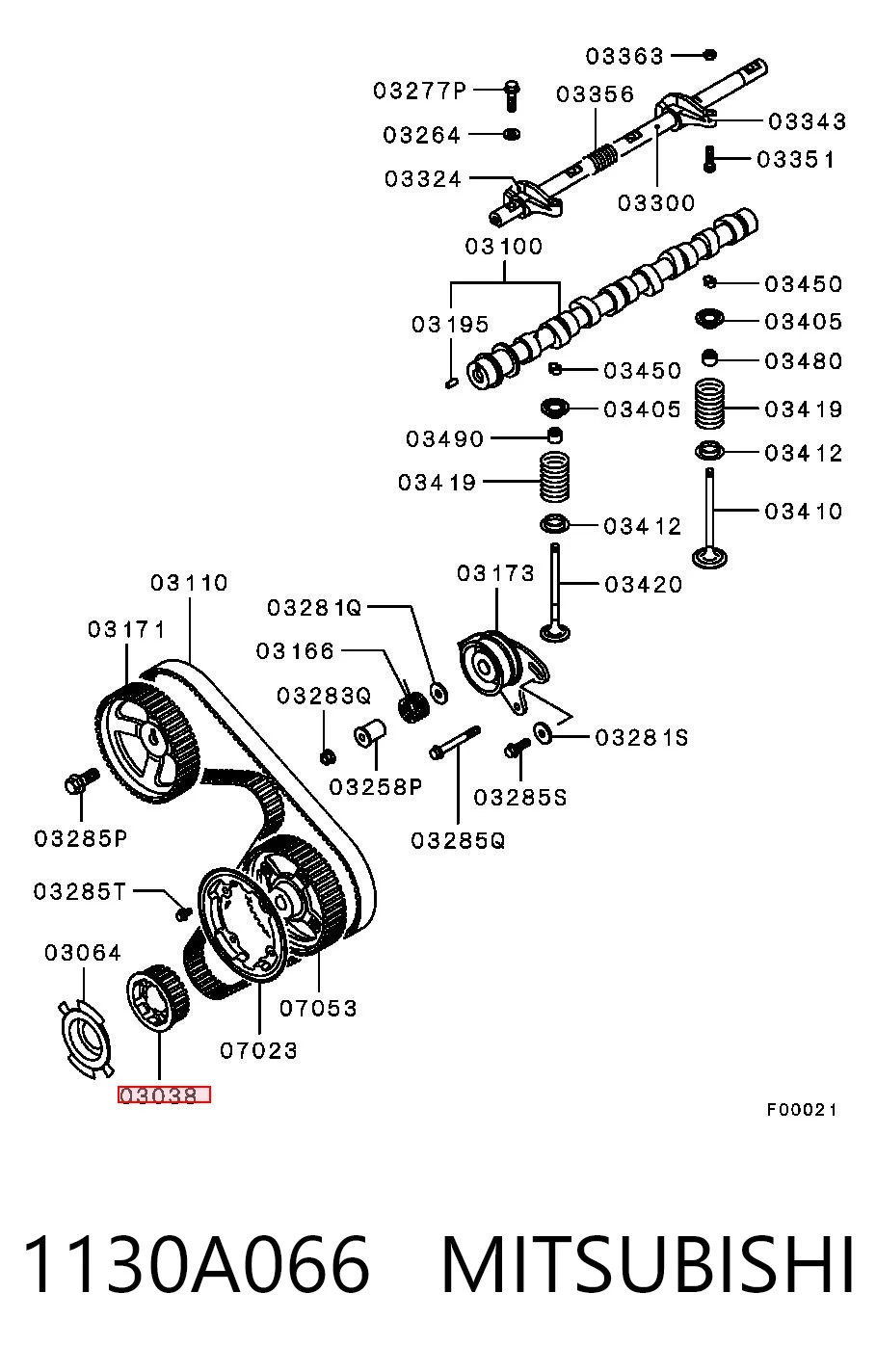 1130A066 Mitsubishi Piñón del cigüeñal 