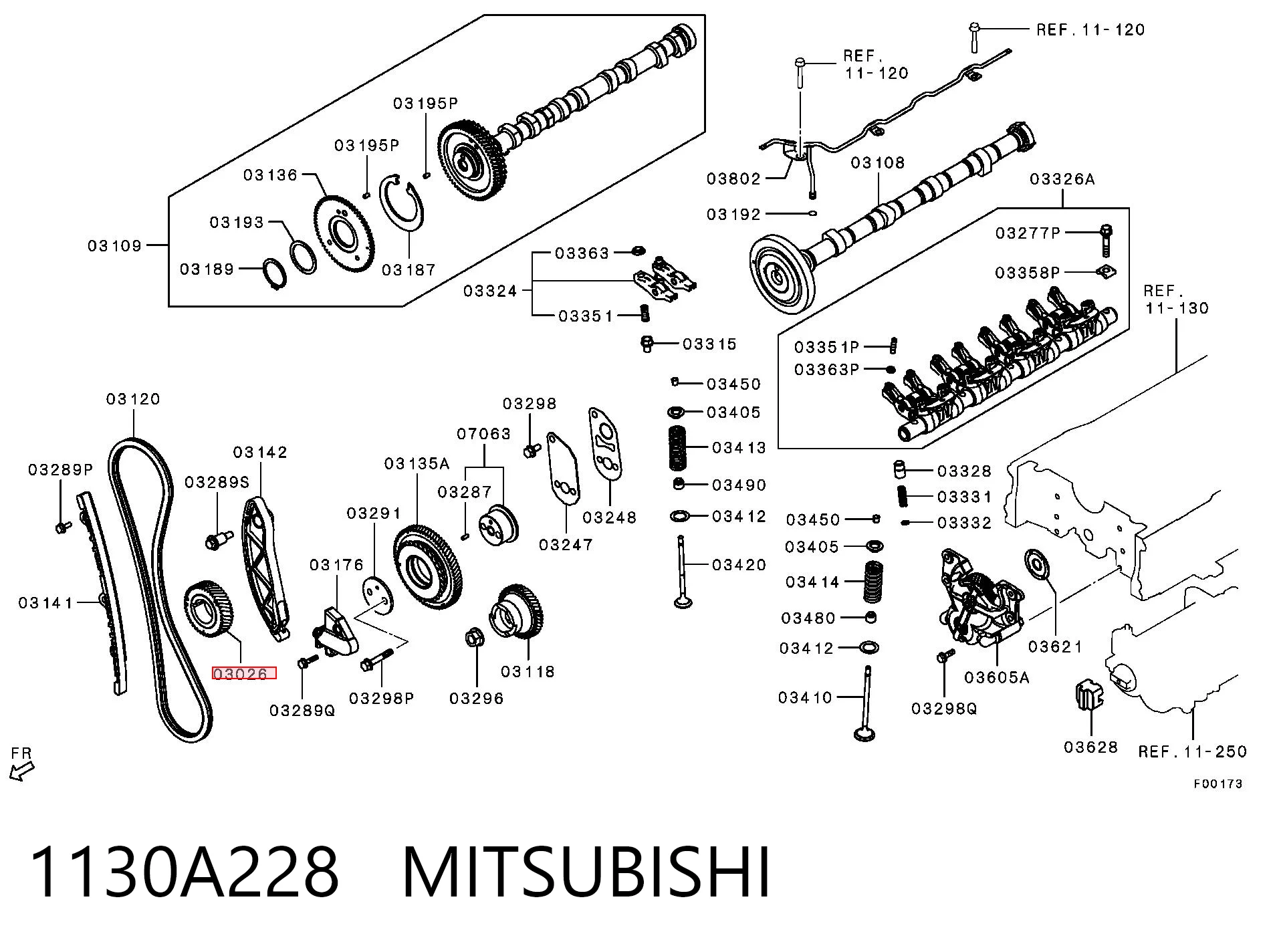 1130A228 Mitsubishi Piñón del cigüeñal 