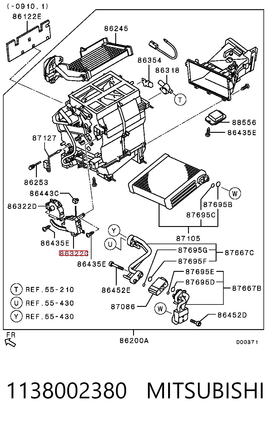 1138002380 Mitsubishi Actuador de compuerta de calefacción