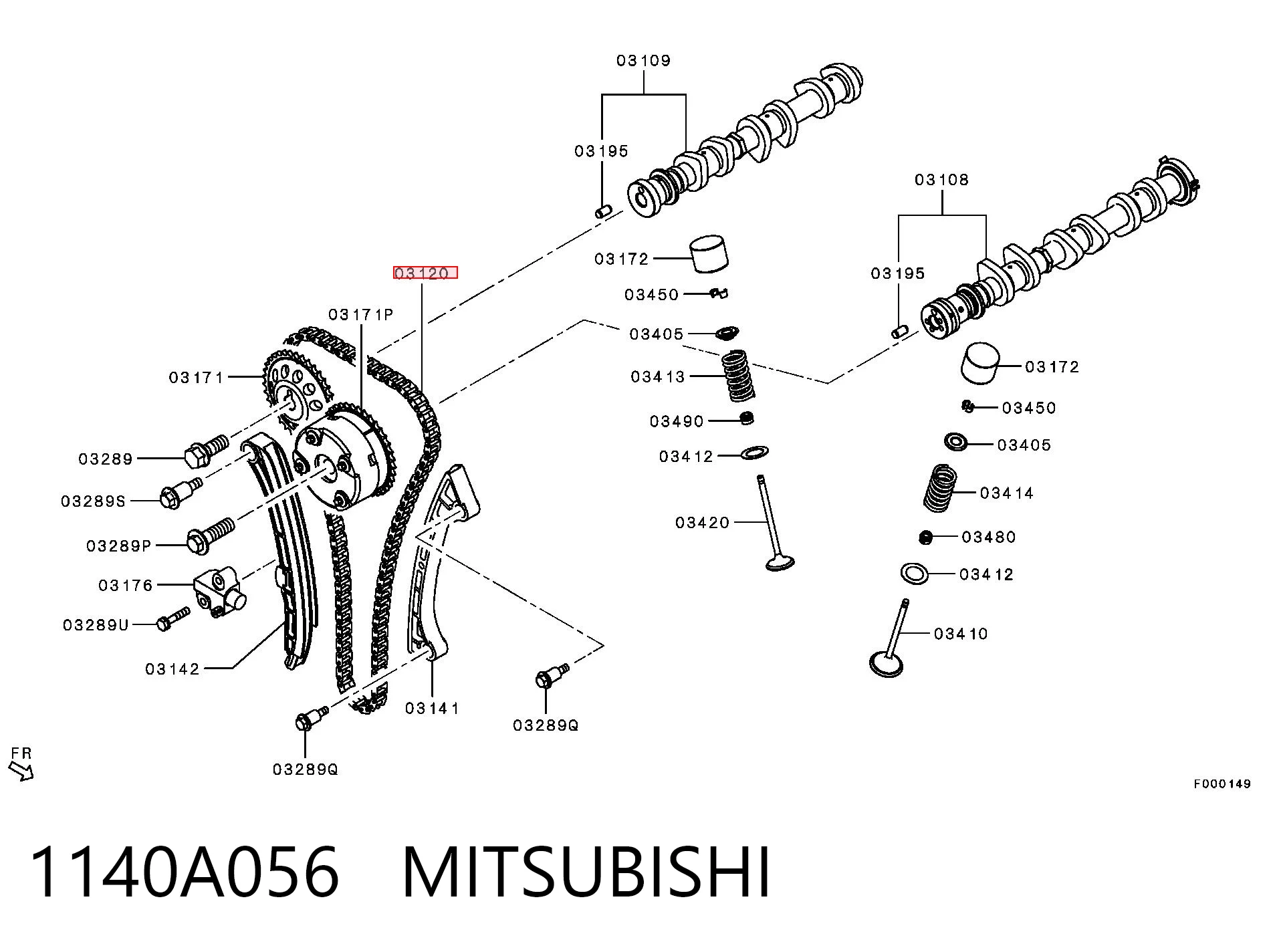 Comprar Cadena de distribución Mitsubishi Lancer X CY_A, CZ_A