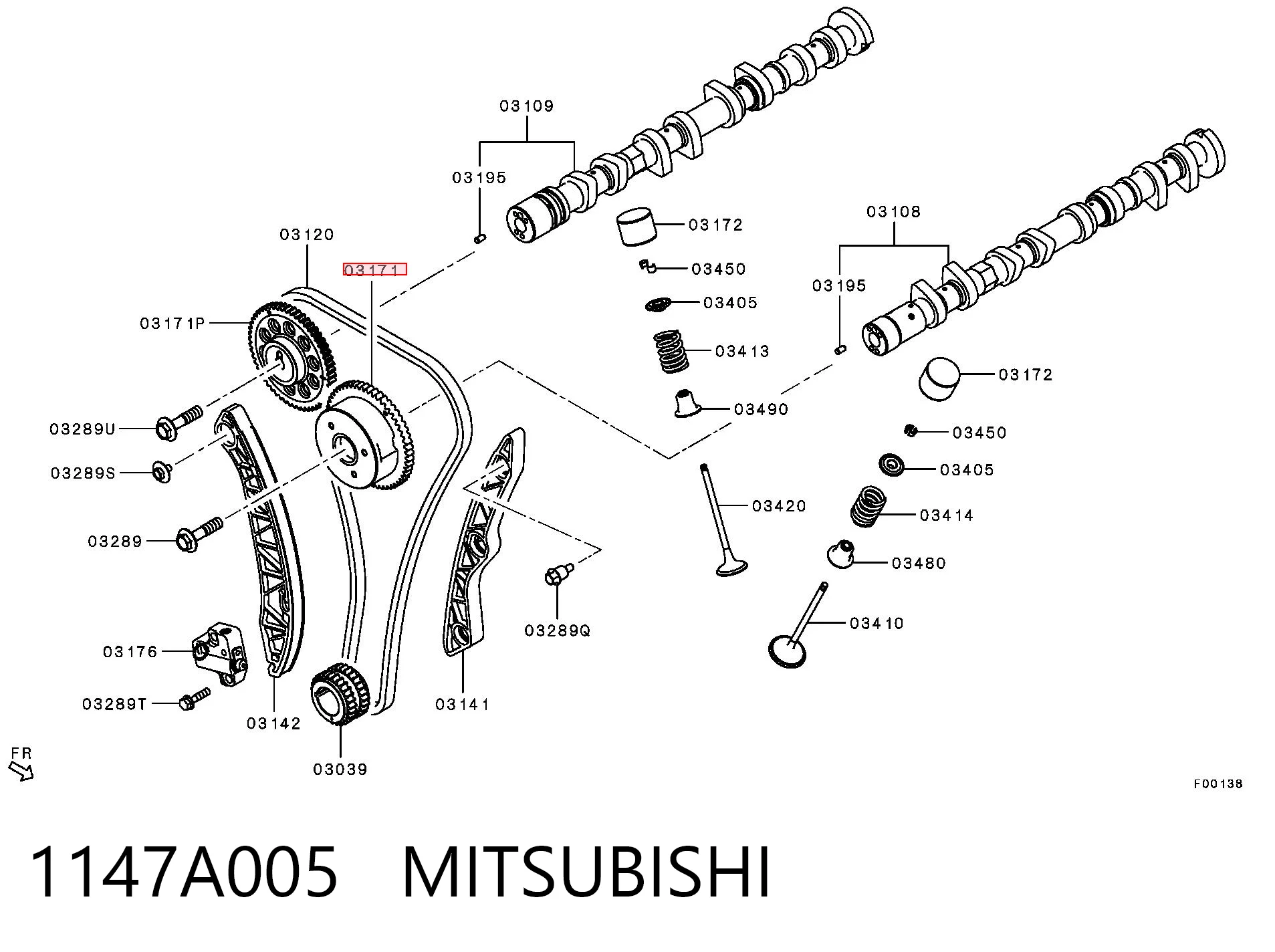 1147A005 Mitsubishi Engranaje árbol de levas