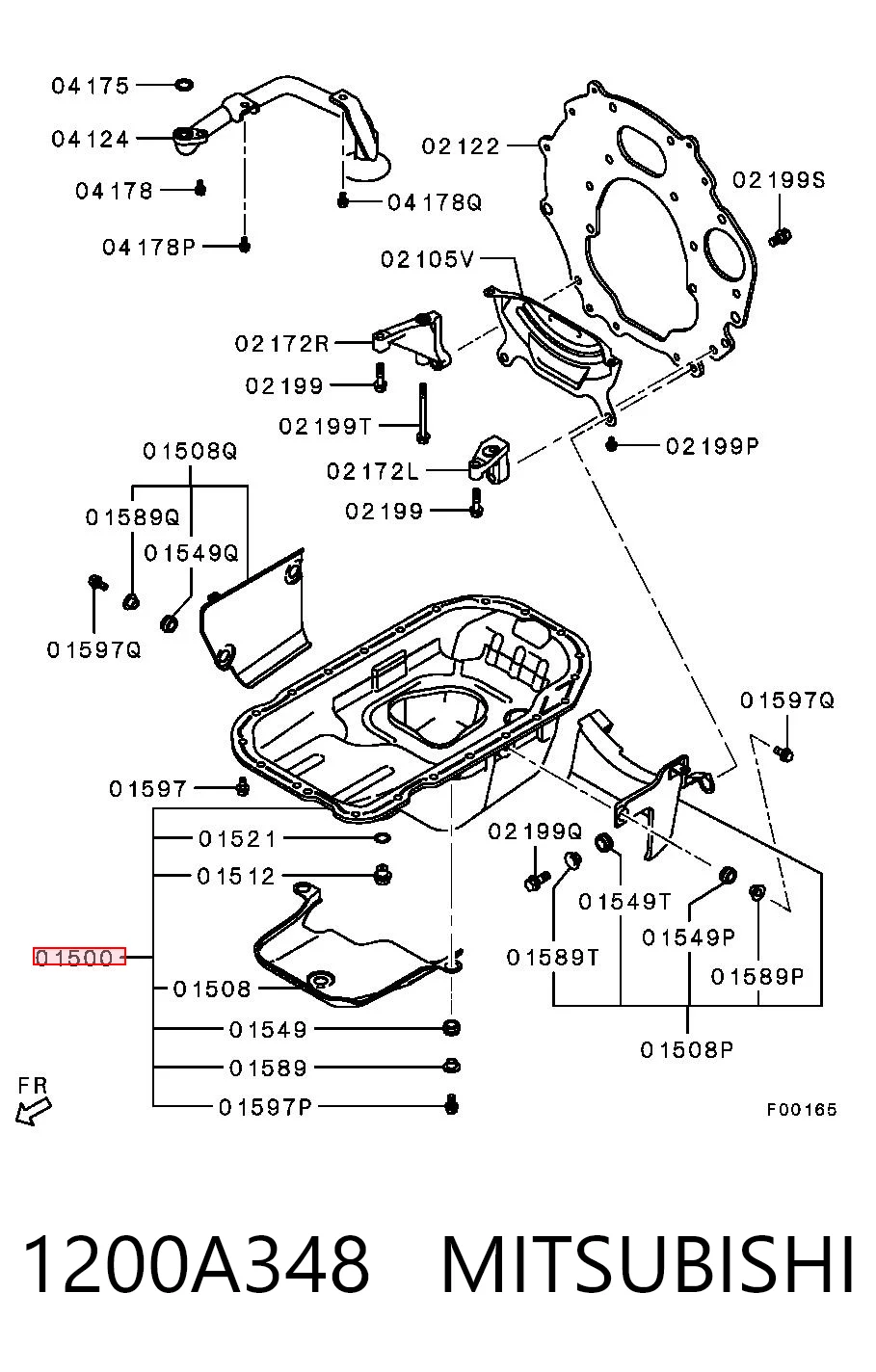 Cárter de aceite del motor 1200A348 MITSUBISHI
