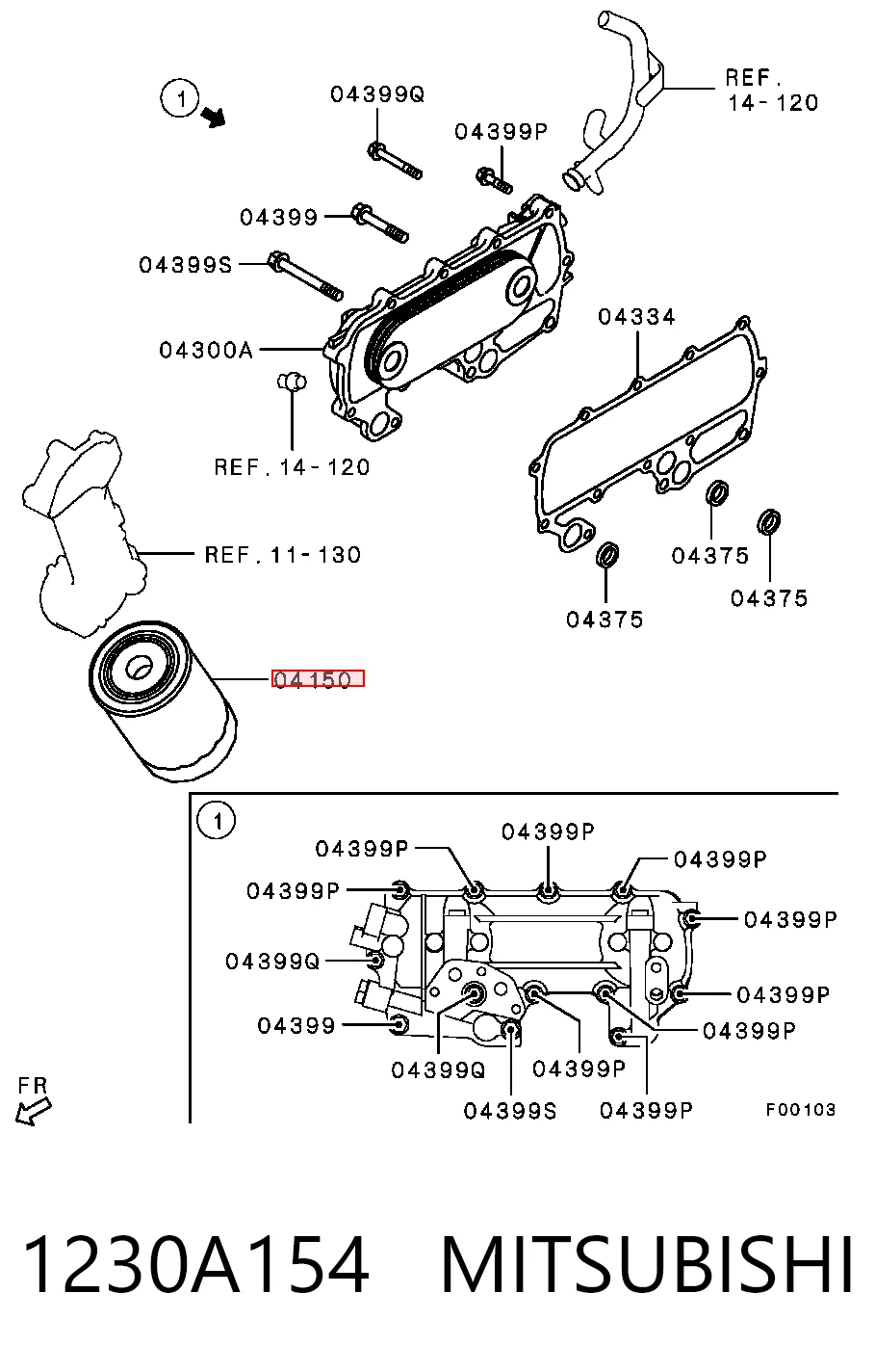 1230A154 Mitsubishi Filtro aceite