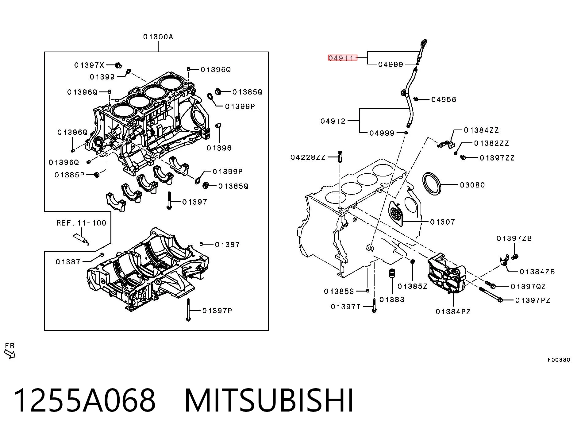 Medidor de aceite para Mitsubishi Lancer X CY_A, CZ_A