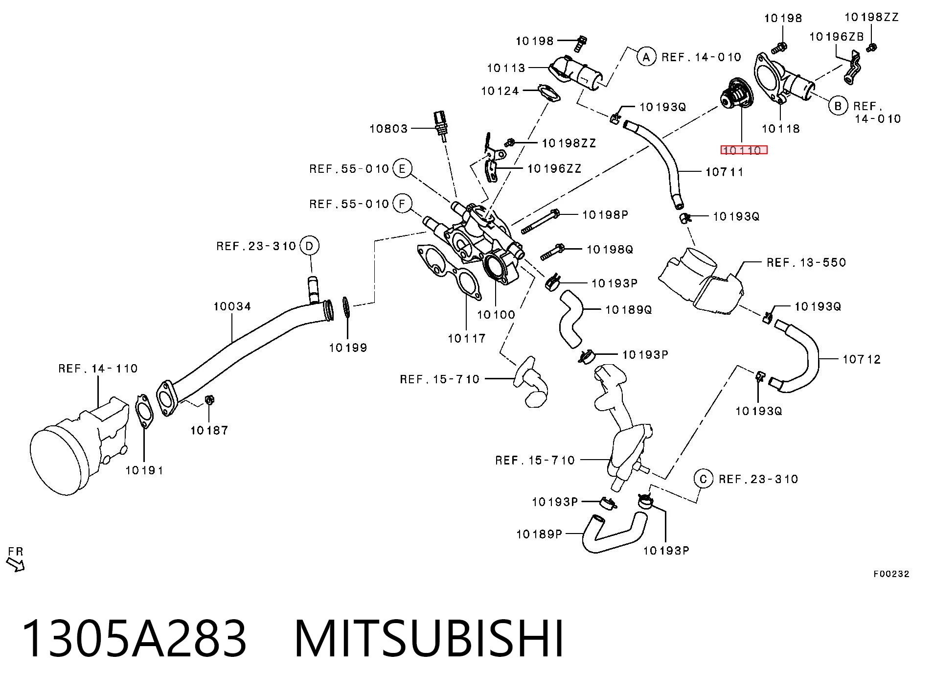 1305A283 Mitsubishi Termostato de agua