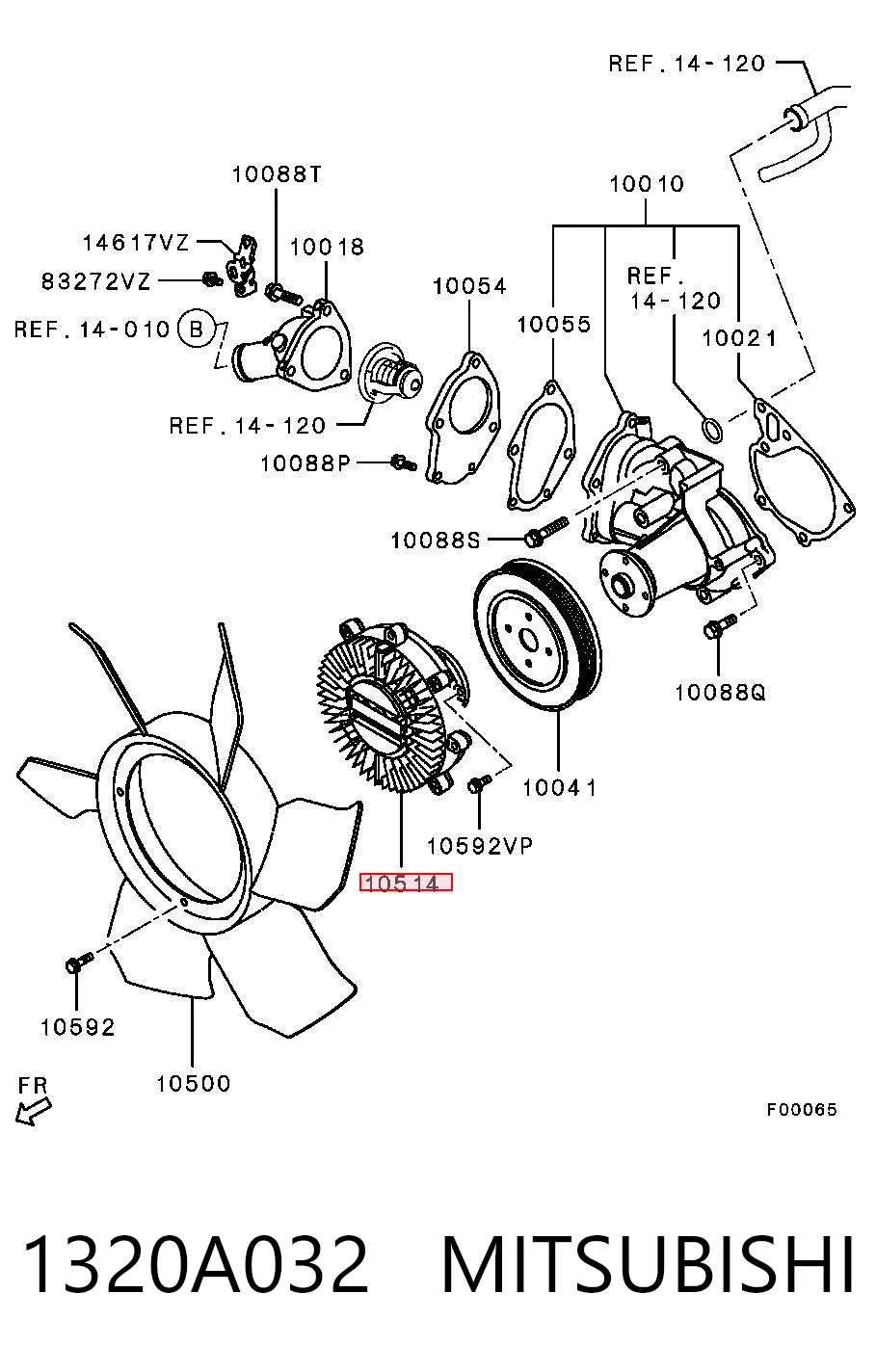 1320A032 Mitsubishi Embrague viscoso