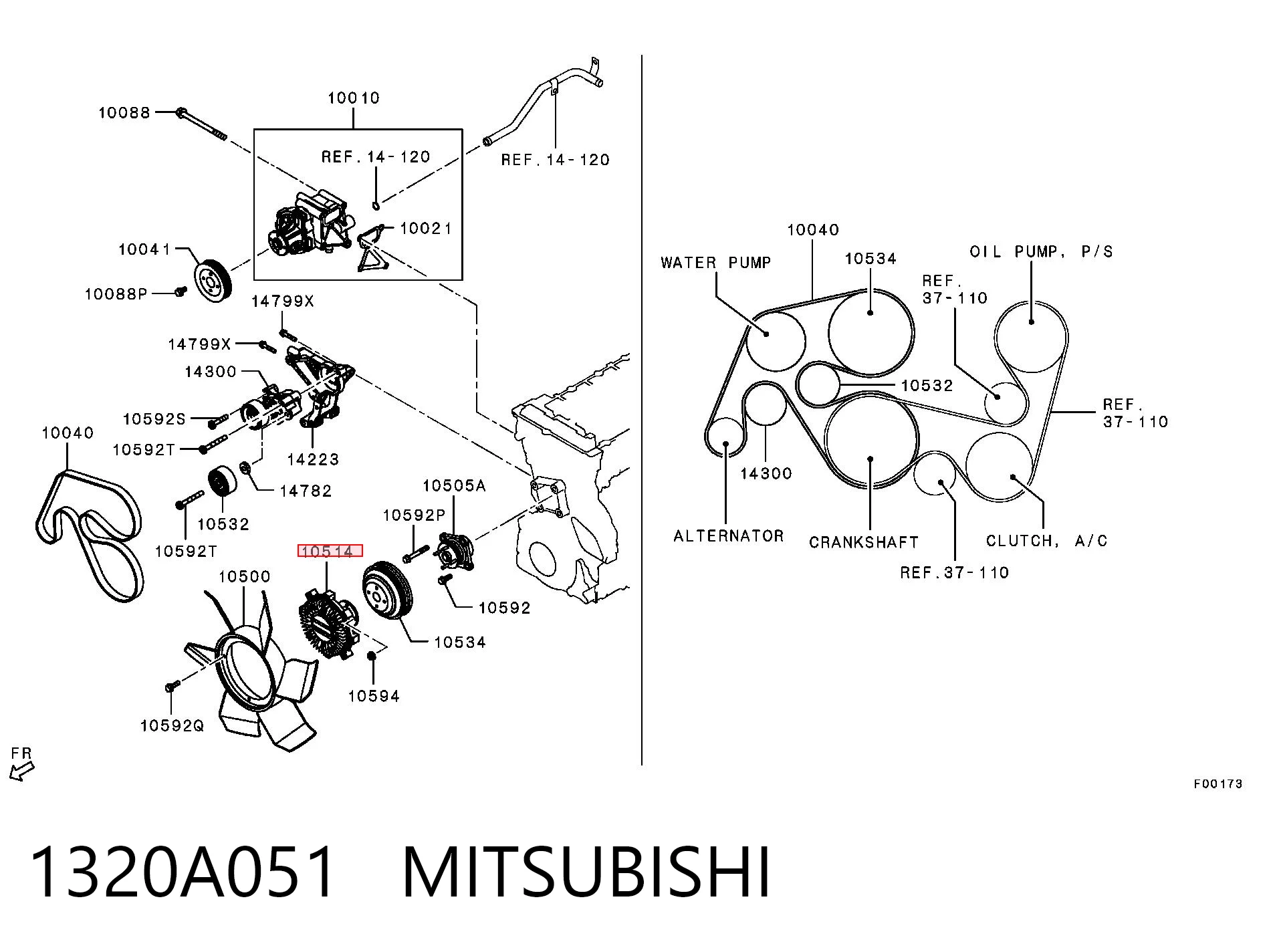 1320A051 Mitsubishi Embrague viscoso