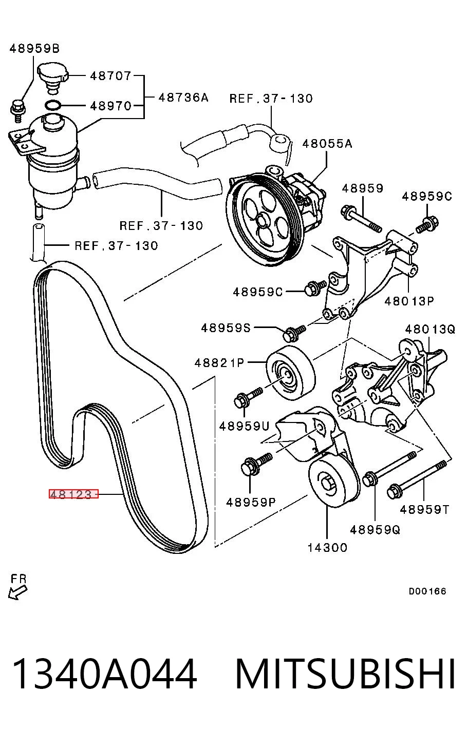 1340A044 Mitsubishi Correa poly v