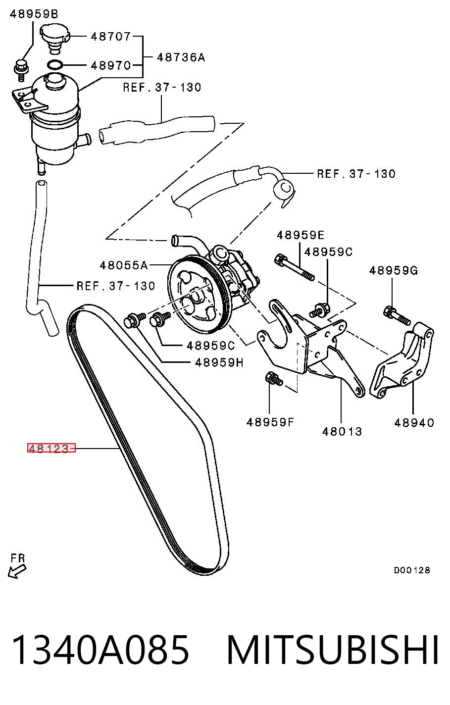 1340A085 Mitsubishi Correa poly v