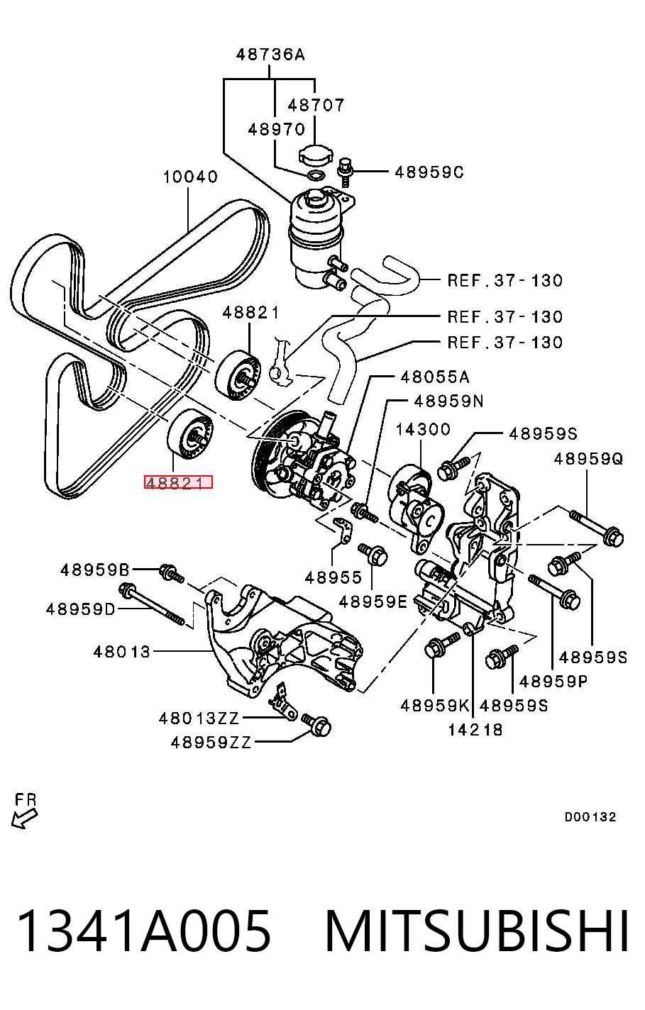 1341A005 Mitsubishi Polea guía correa poli V