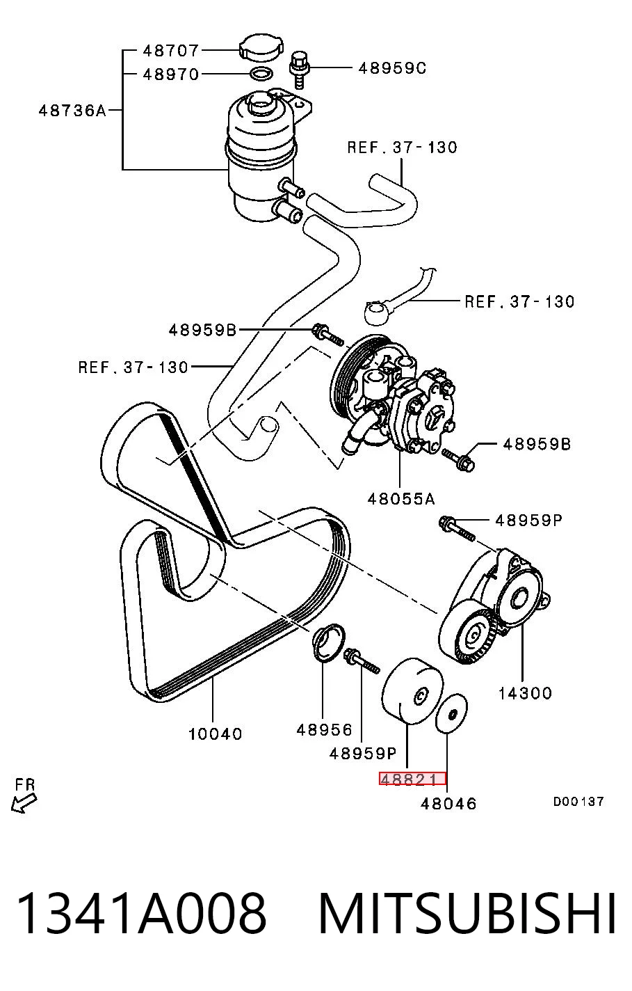 1341A008 Mitsubishi Polea guía correa poli V