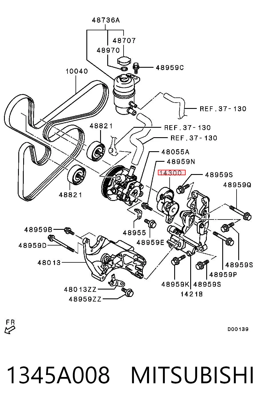 1345A008 Mitsubishi Tensor de correa de alternador