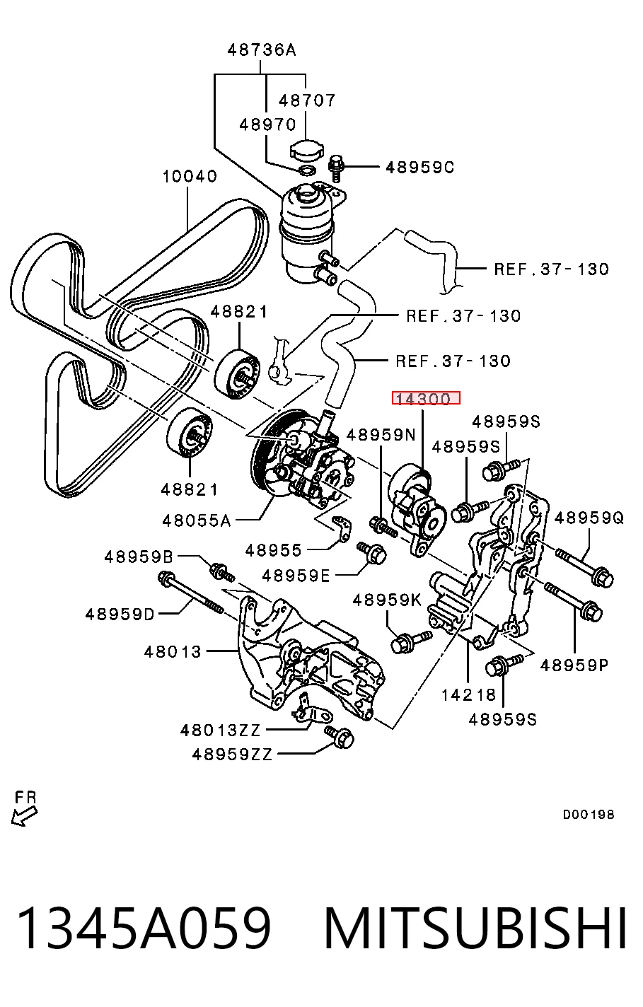 1345A059 Mitsubishi Tensor de correa de alternador