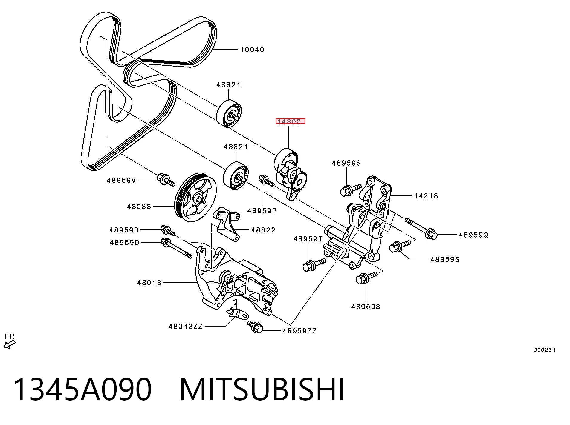 1345A090 Mitsubishi Tensor de correa de alternador