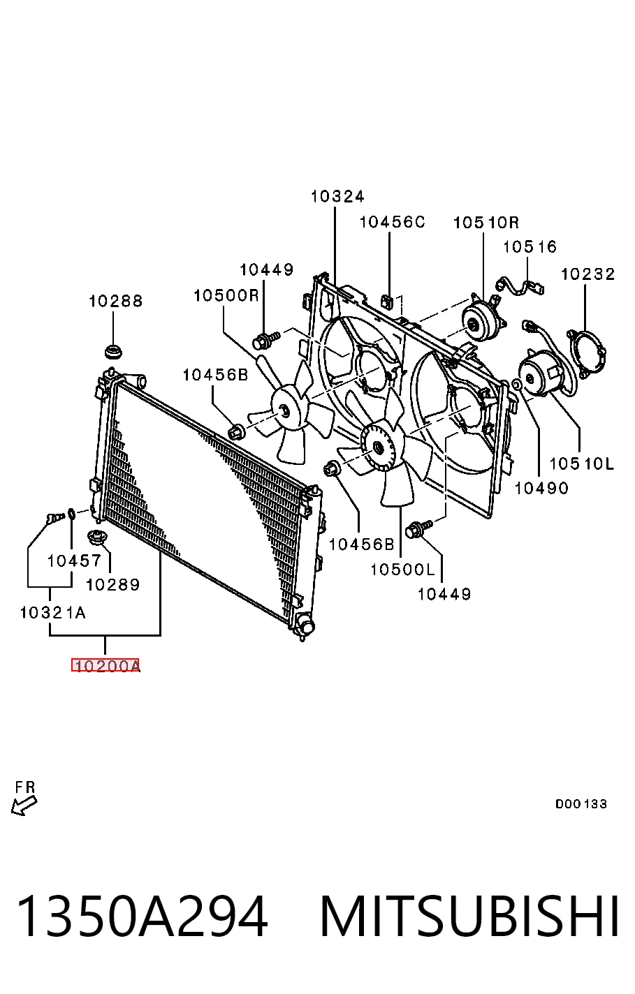 1350A294 Mitsubishi Refrigeración del motor
