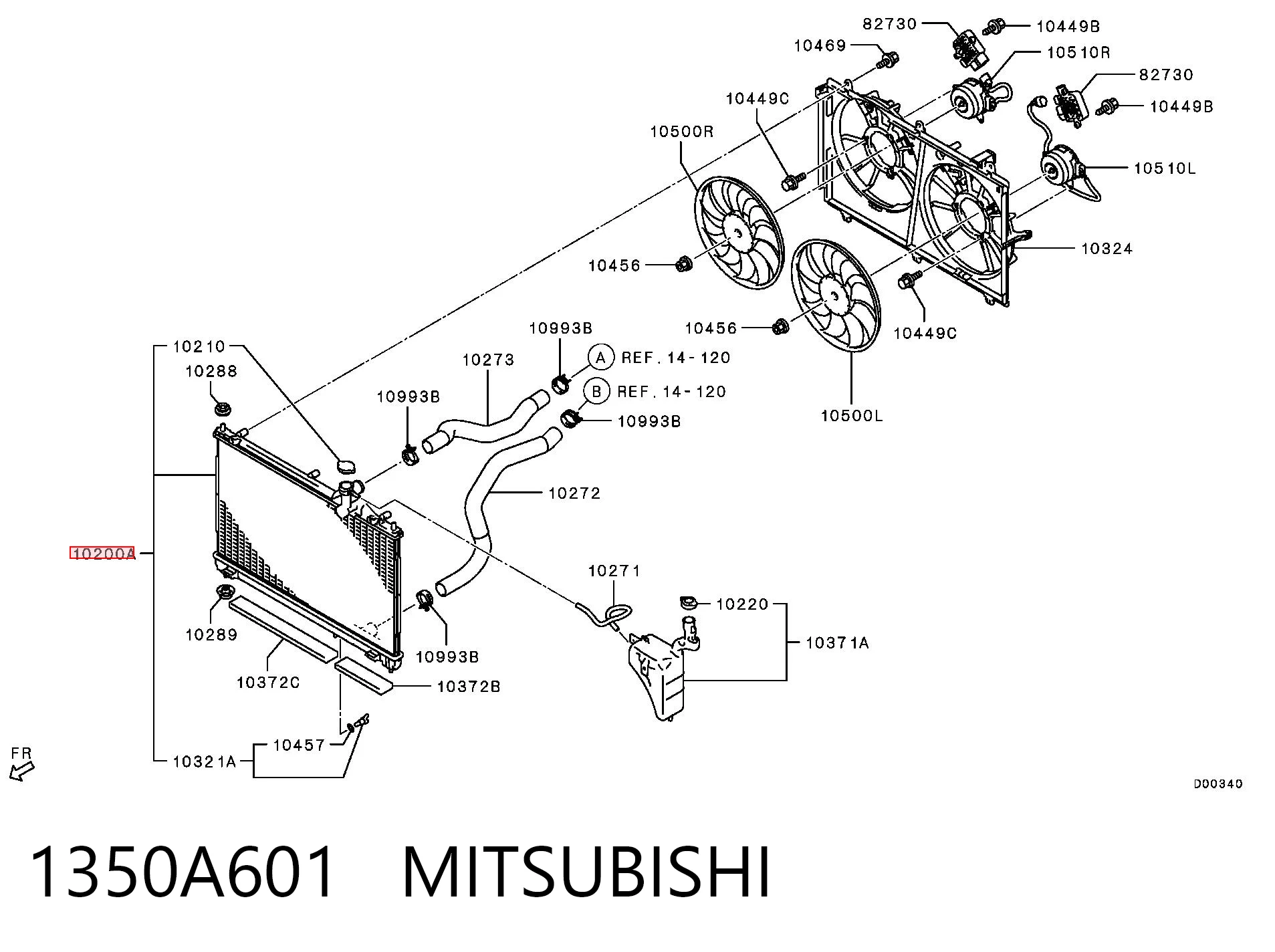 1350A601 Mitsubishi Refrigeración del motor