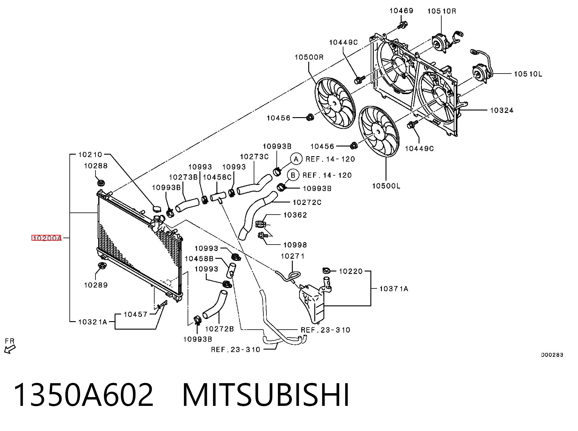 1350A602 Mitsubishi Refrigeración del motor