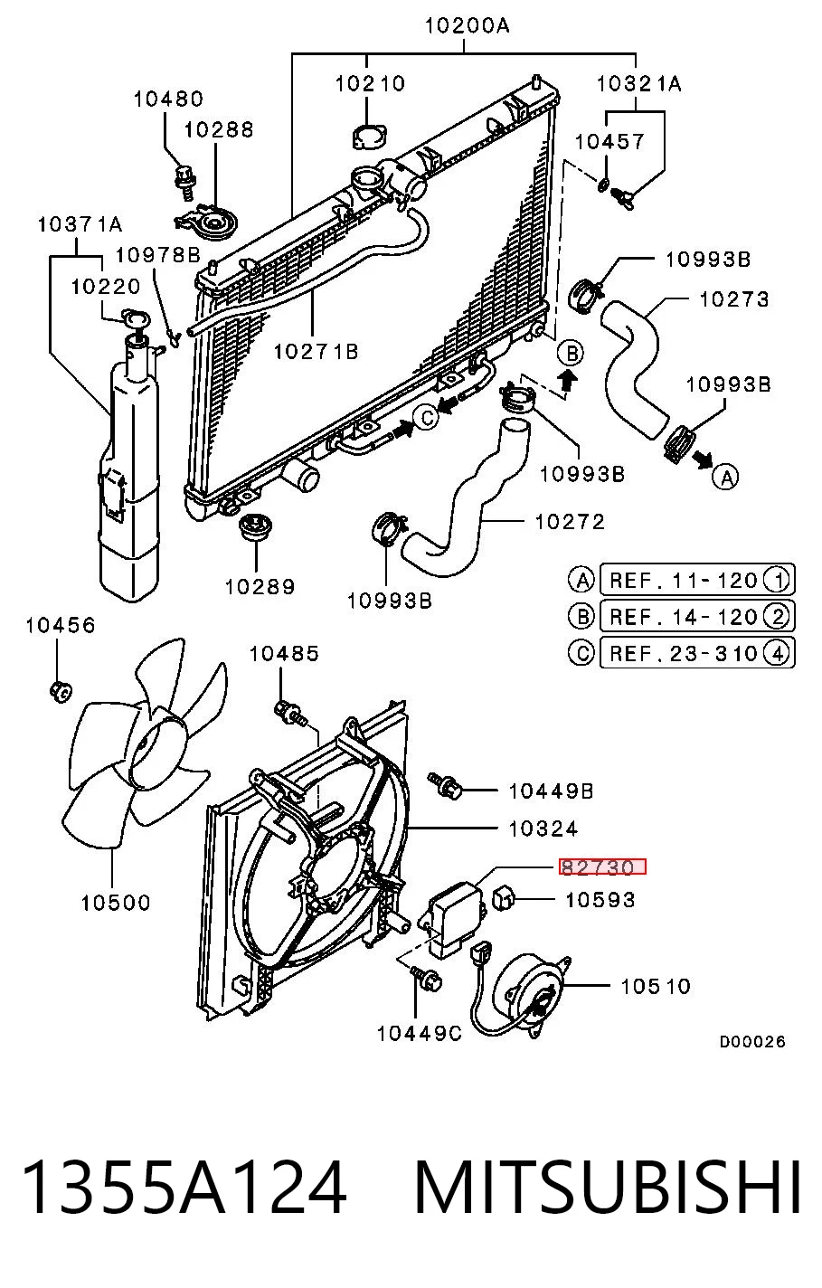 Regulador de velocidad del ventilador de refrigeración (unidad de control) 1355A143 Chrysler
