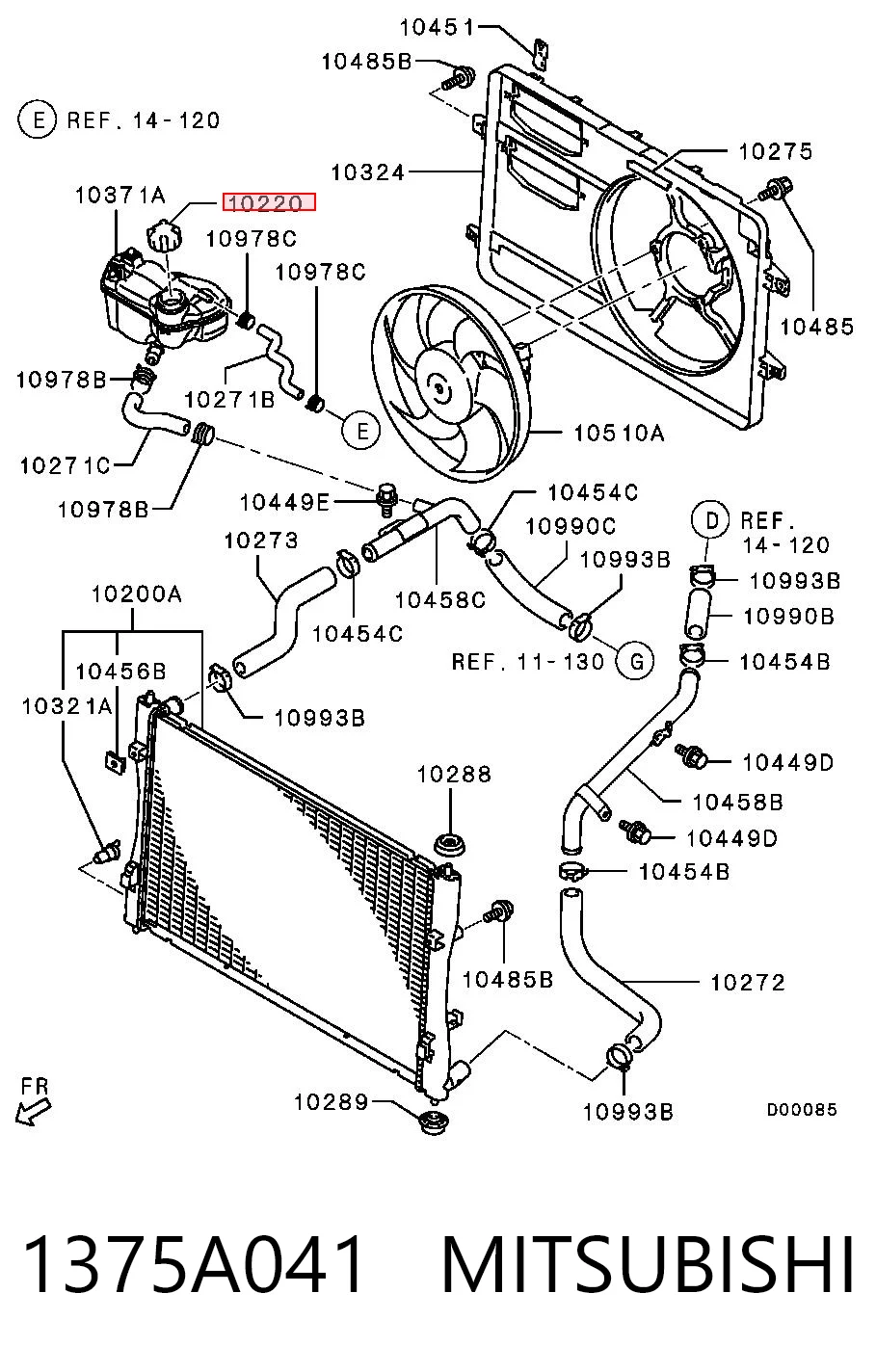 Tapón del radiador de refrigerante Mitsubishi Colt VI (2004-2008)