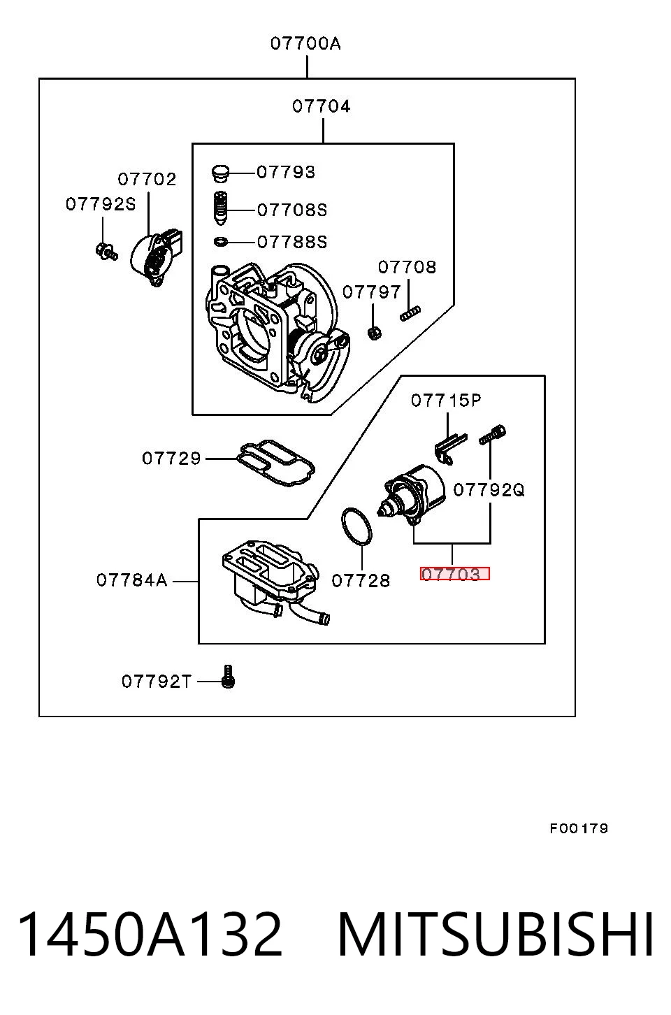 1450A132 Mitsubishi Regulador de ralentí