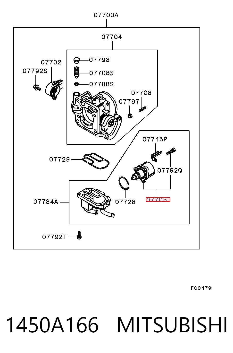 1450A166 Mitsubishi Regulador de ralentí