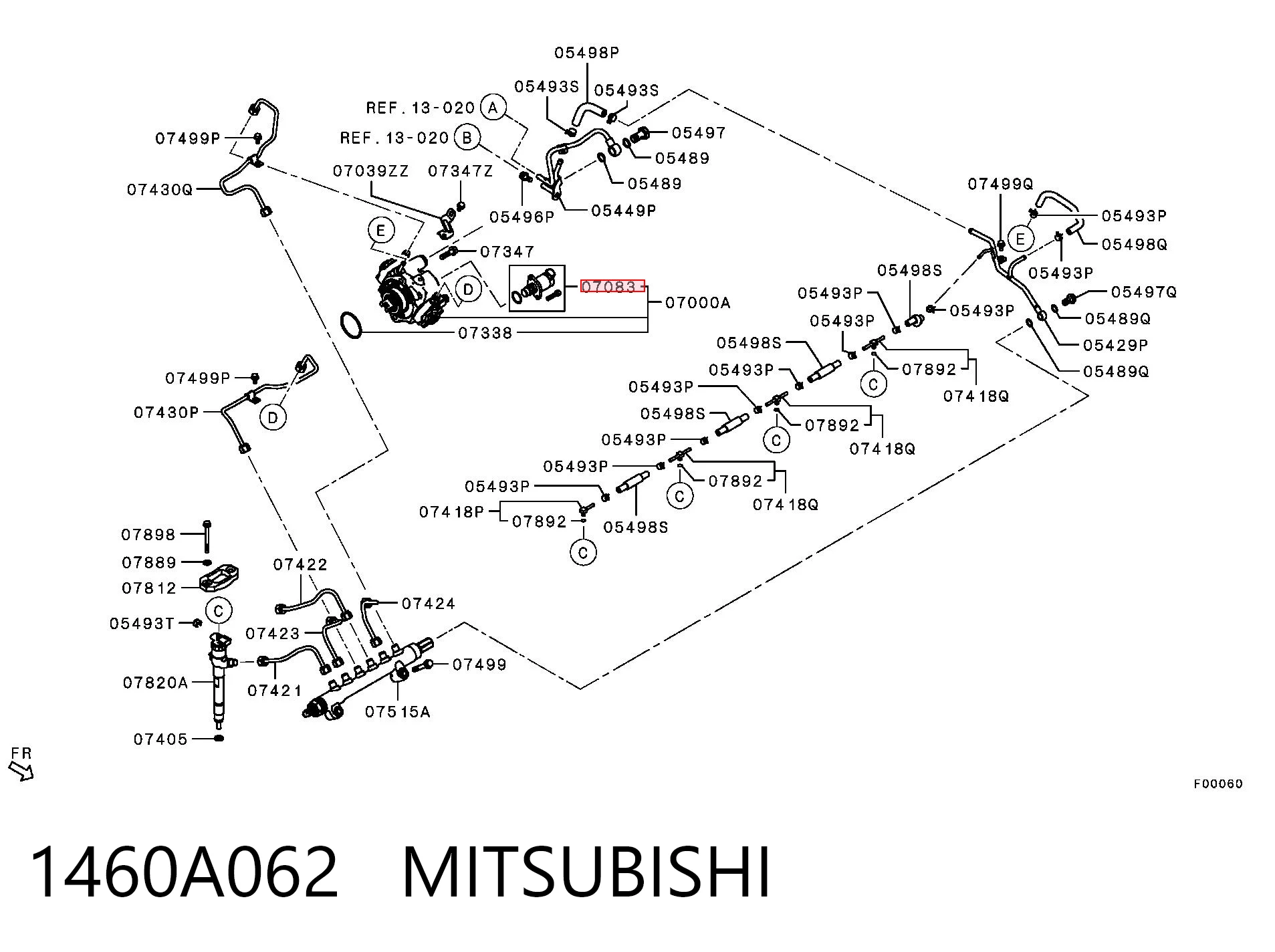 1460A062 Mitsubishi Válvula reguladora de presión del sistema common rail