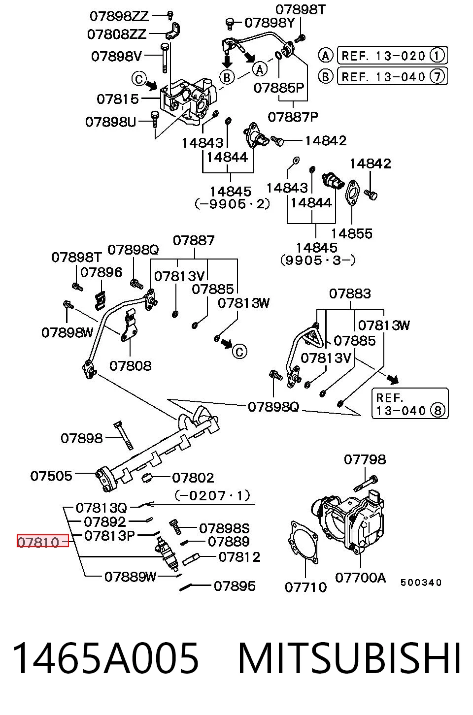 1465A005 Mitsubishi Inyector de combustible