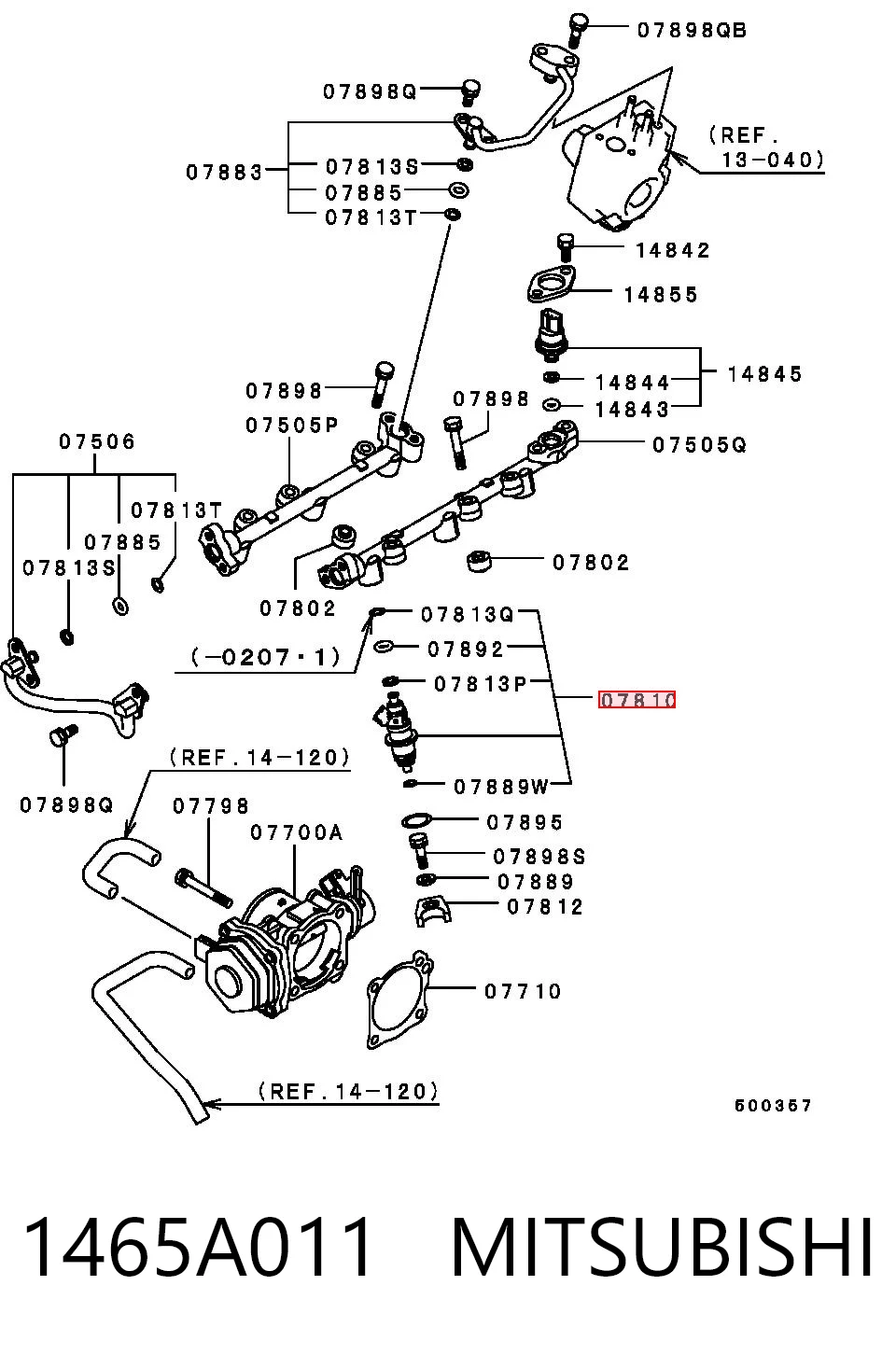 1465A011 Mitsubishi Inyector de combustible
