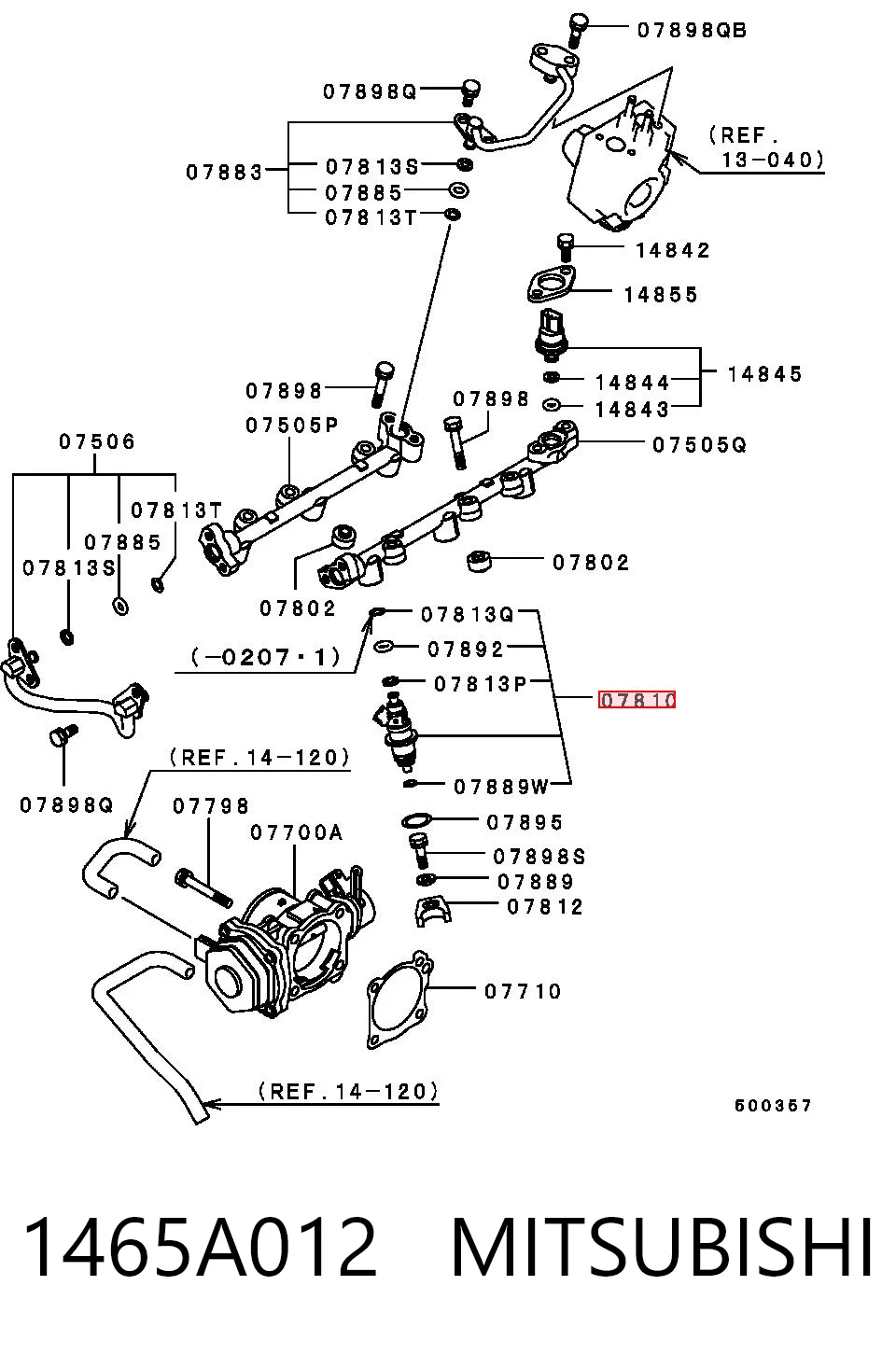 1465A012 Mitsubishi Inyector de combustible