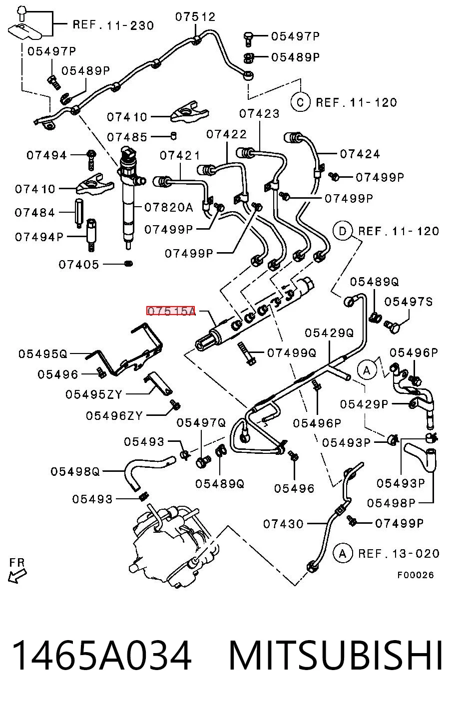 1465A034 Mitsubishi Rampa de combustible