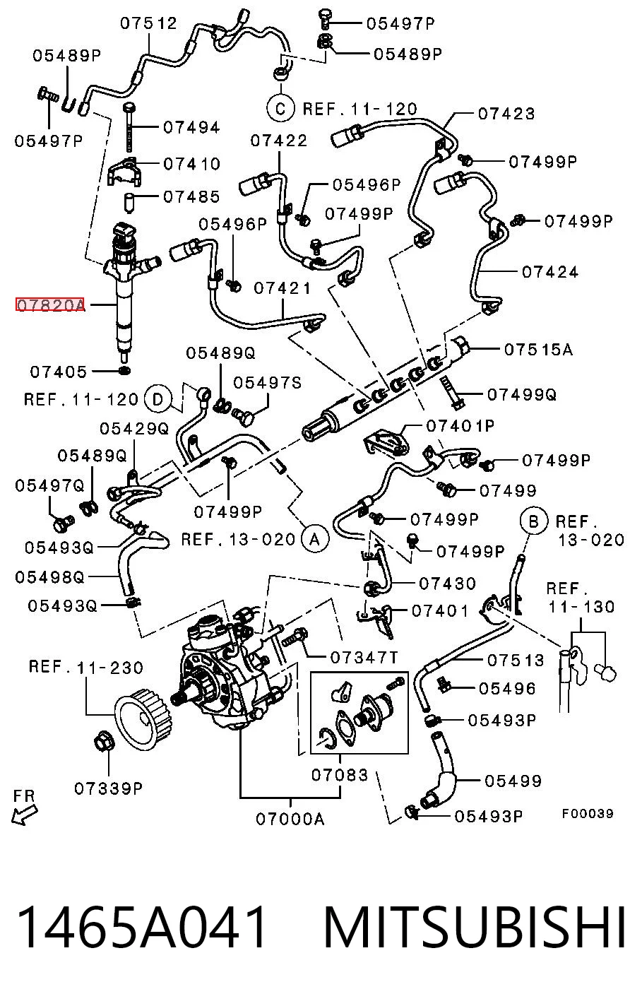 1465A041 Mitsubishi Inyector de combustible