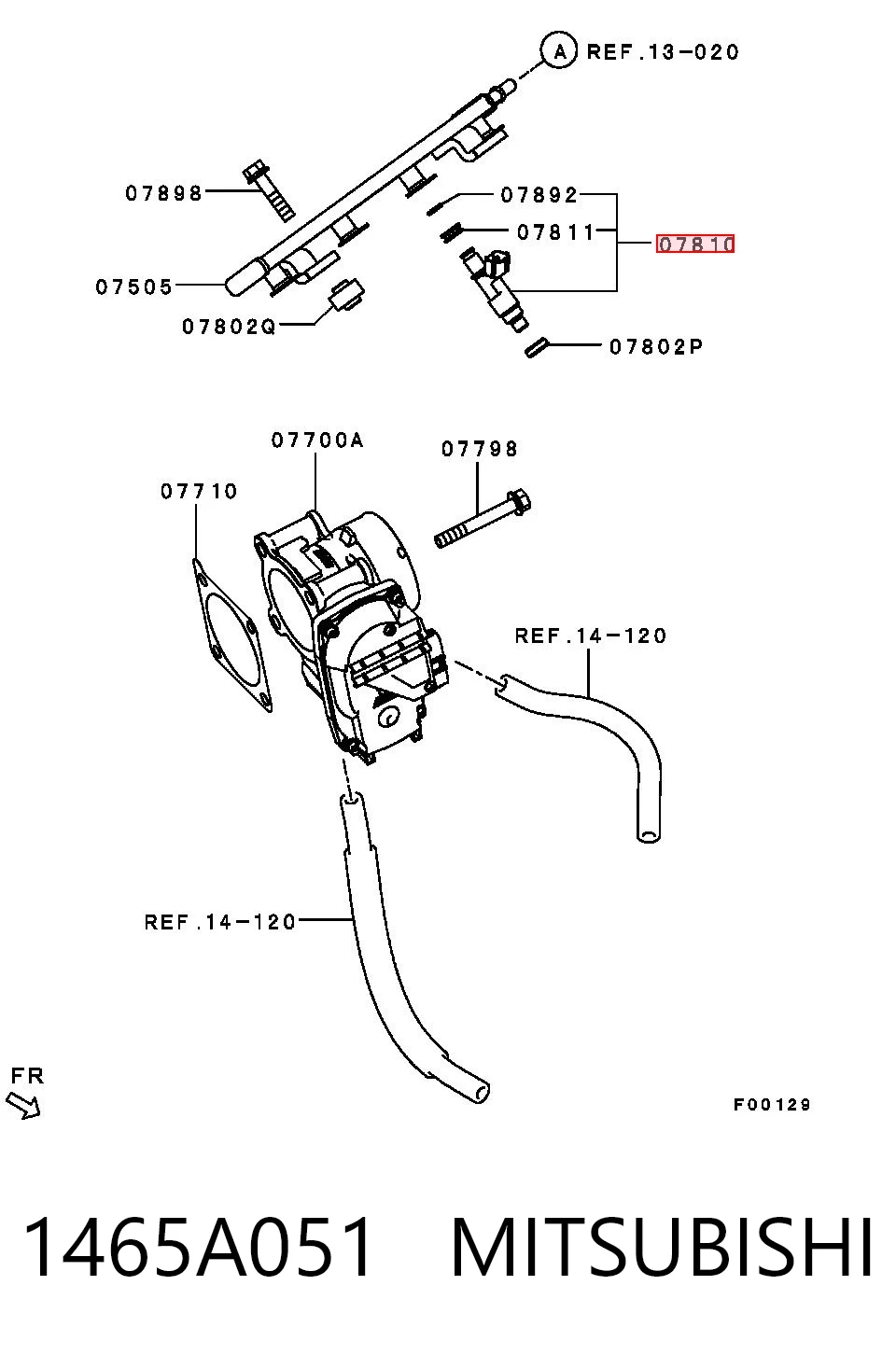 1465A051 Mitsubishi Inyector de combustible