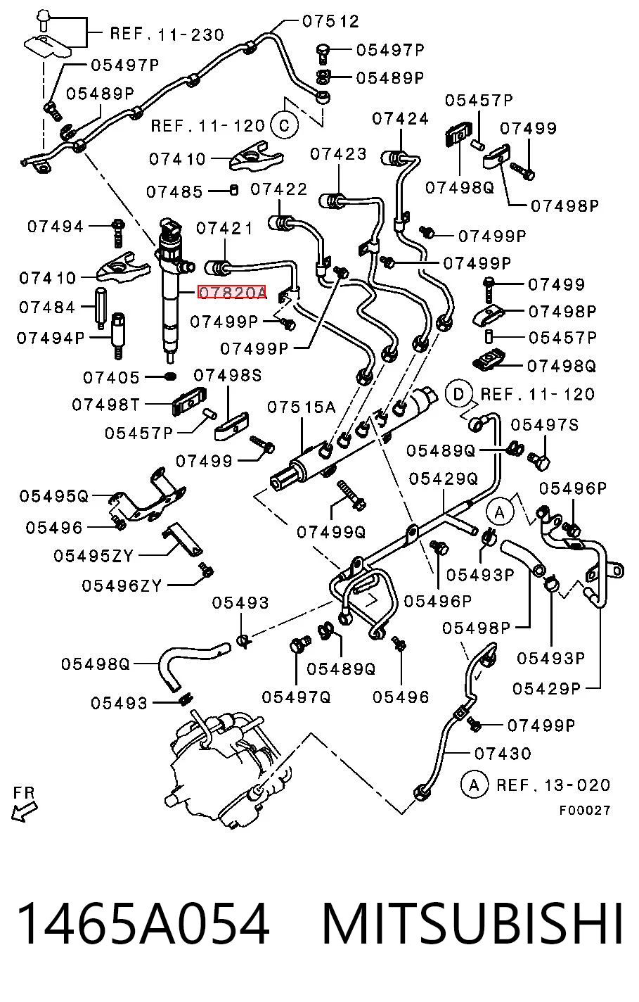 1465A054 Mitsubishi Inyector de combustible