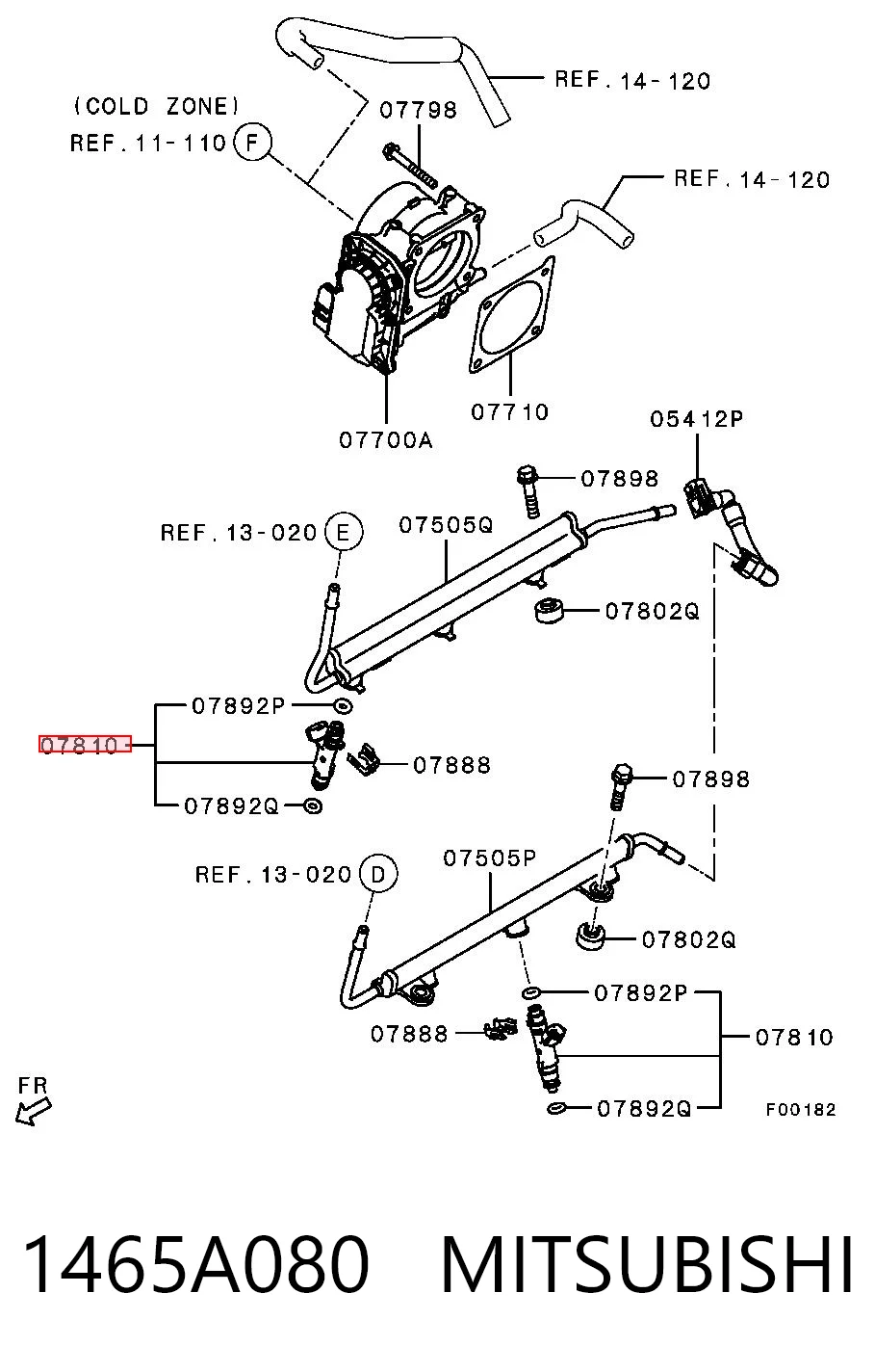 1465A080 Mitsubishi Inyector de combustible