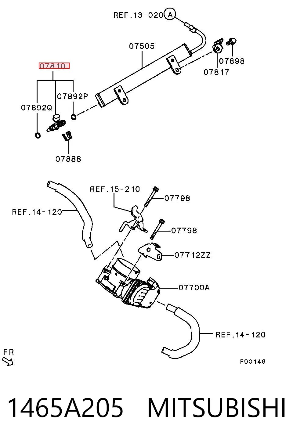 1465A205 Mitsubishi Inyector de combustible