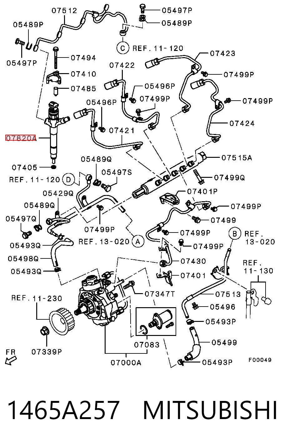 1465A257 Mitsubishi Inyector de combustible