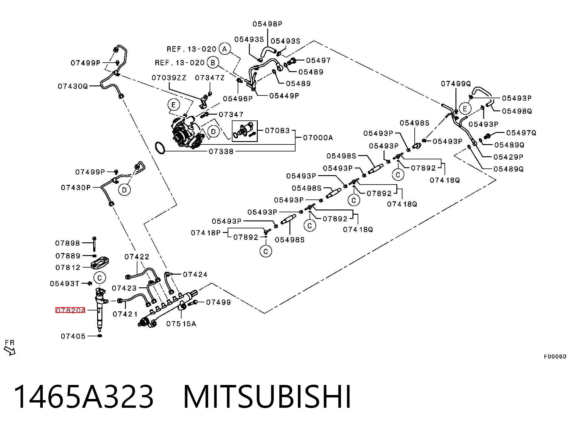 1465A323 Mitsubishi Inyector de combustible