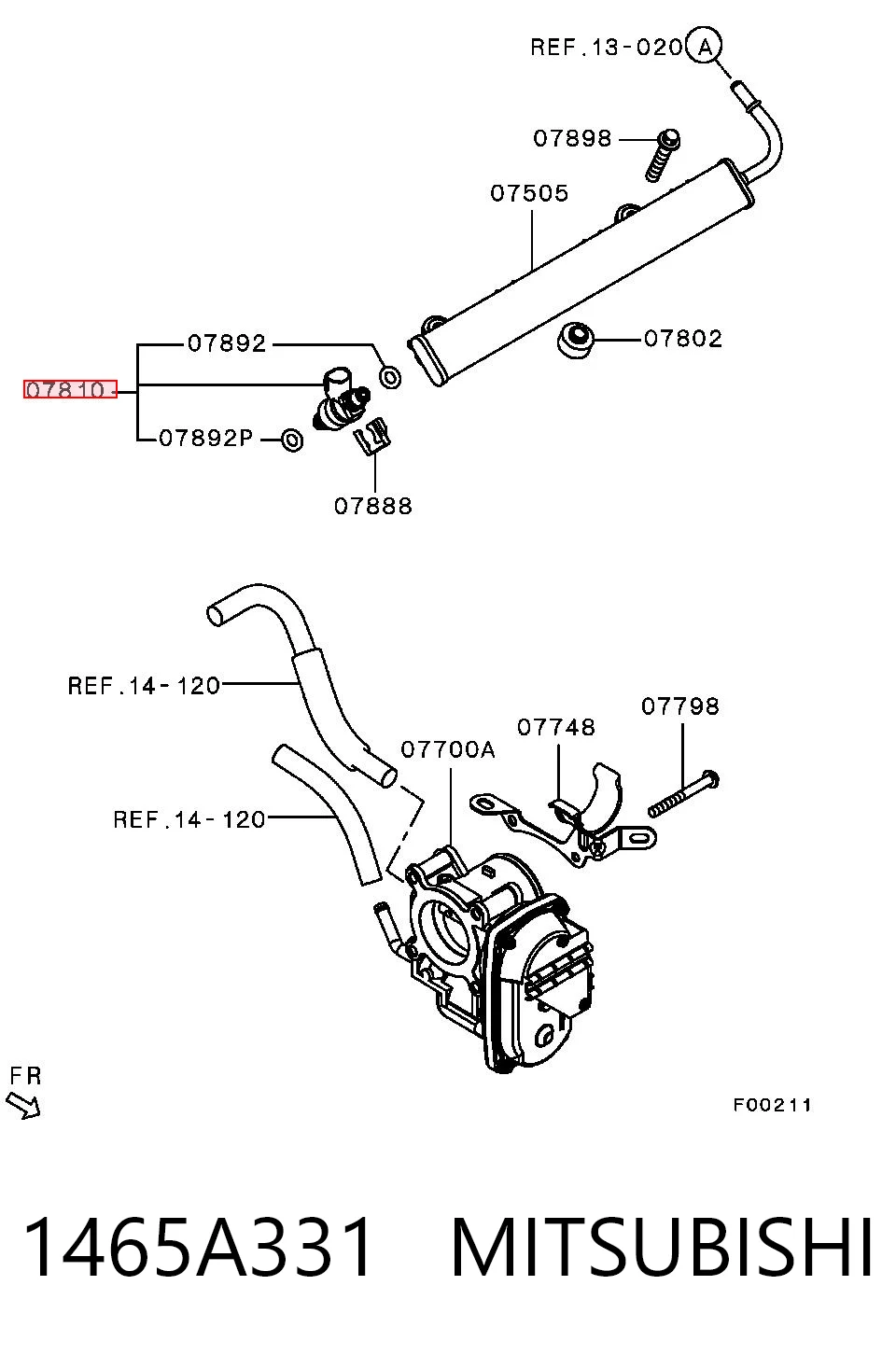 1465A331 Mitsubishi Inyector de combustible