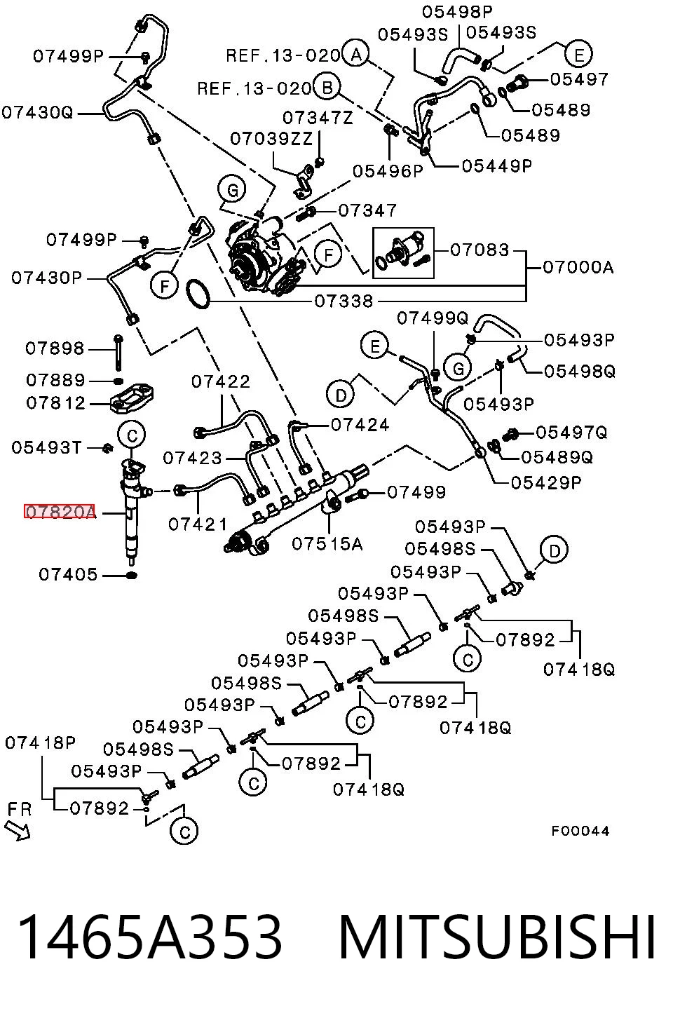 1465A353 Mitsubishi Inyector de combustible