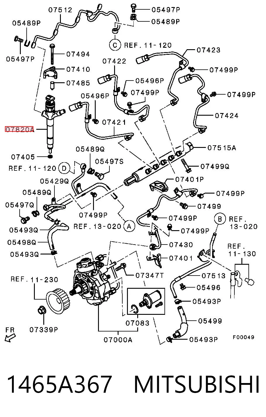 1465A367 Mitsubishi Inyector de combustible