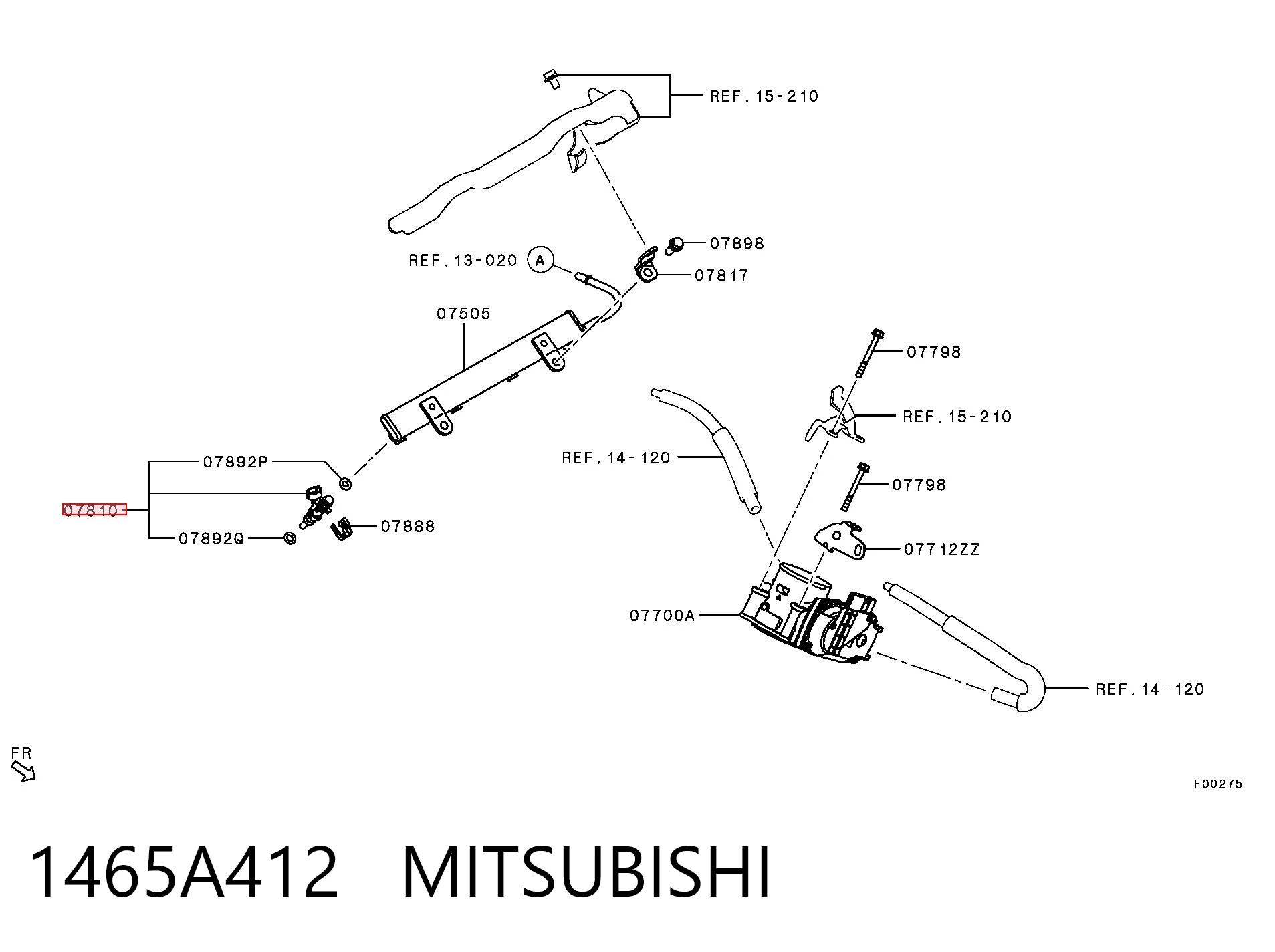 1465A412 Mitsubishi Inyector de combustible