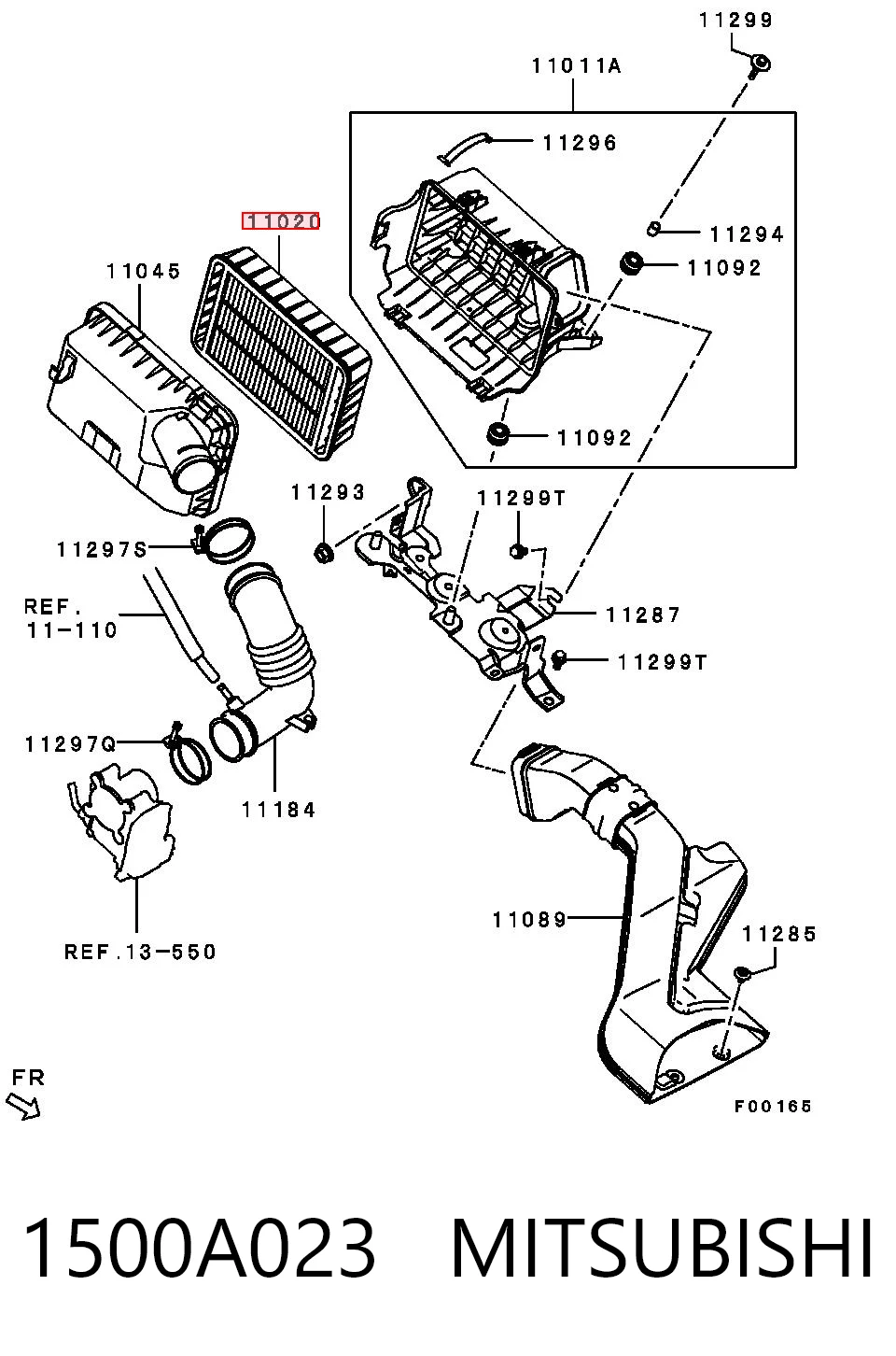 1500A023 Mitsubishi Filtro de aire de motor
