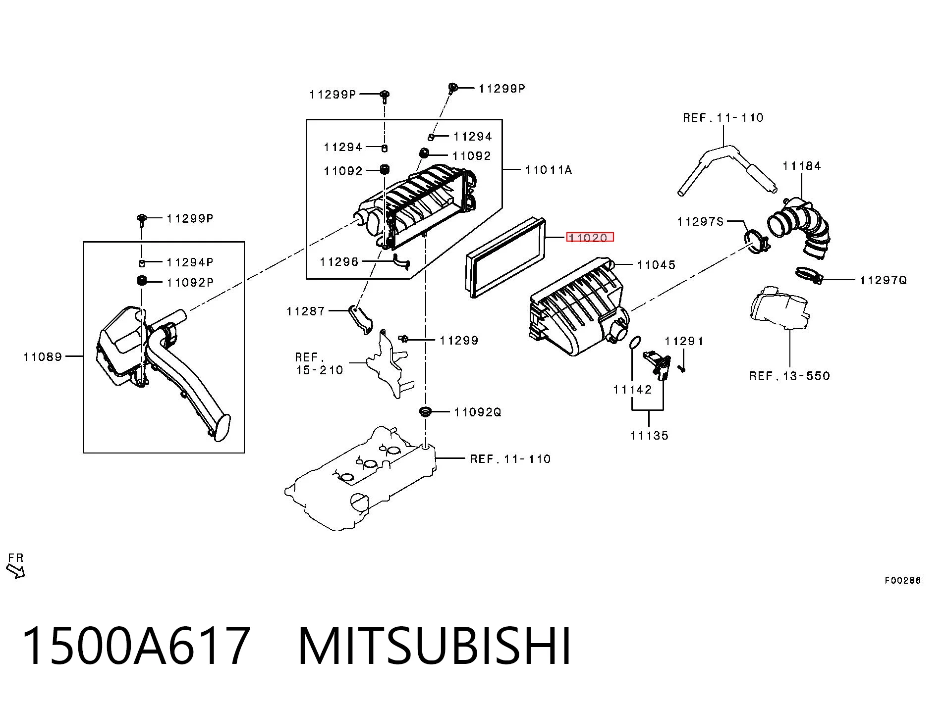1500A617 Mitsubishi Filtro de aire de motor