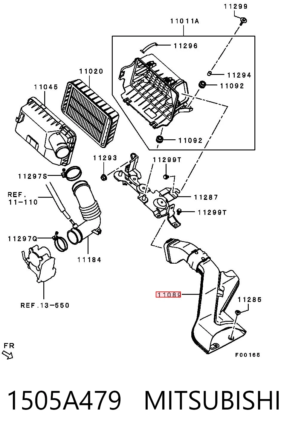 1505A479 Mitsubishi Tubo flexible de aspiración, filtro de aire