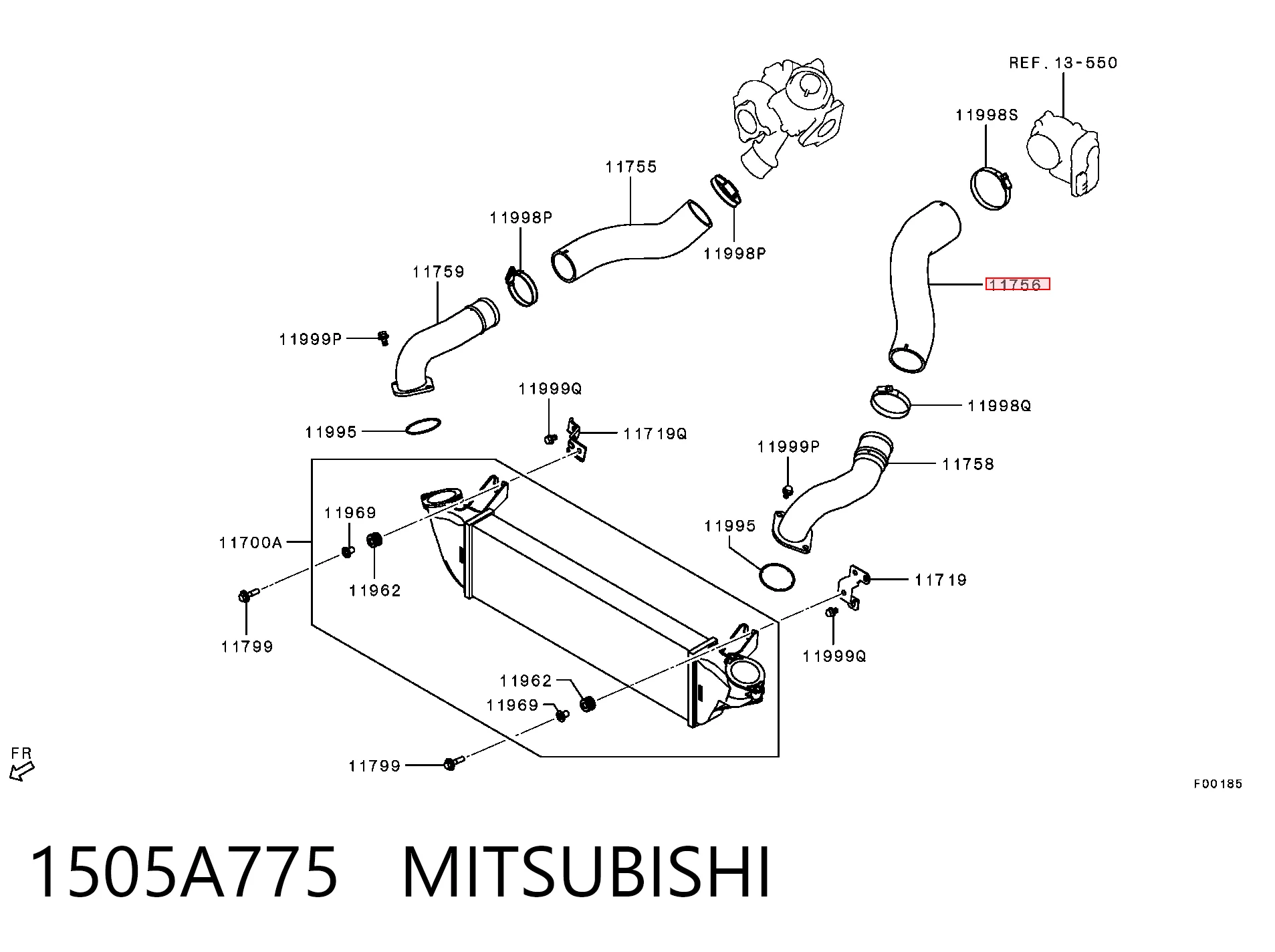 1505A775 Mitsubishi Manguera del intercooler