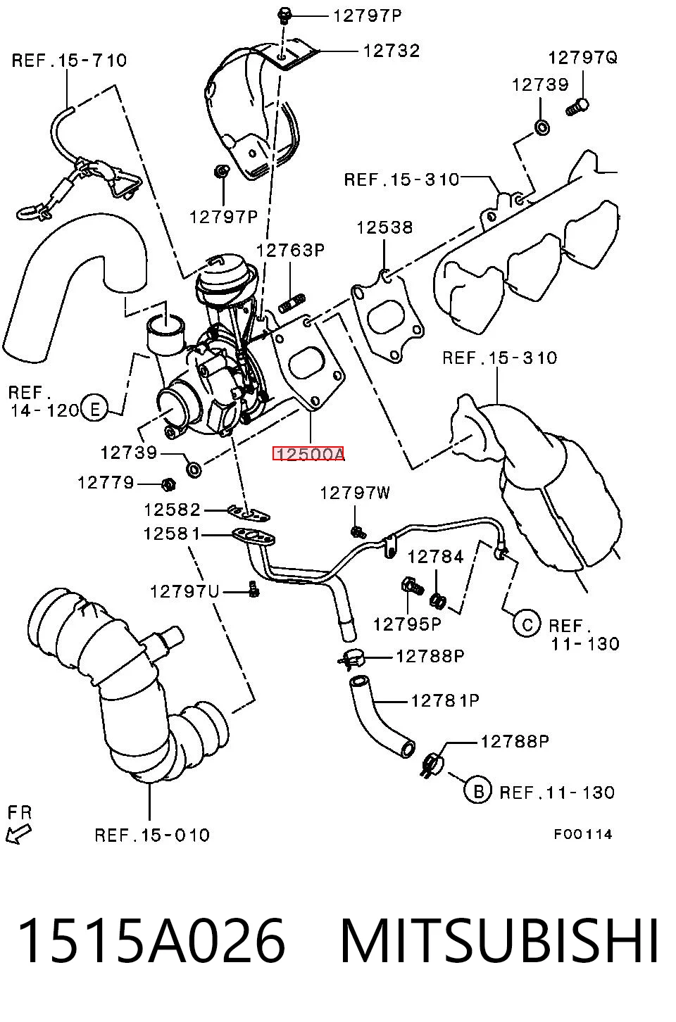 1515A026 Mitsubishi Turbo para motor